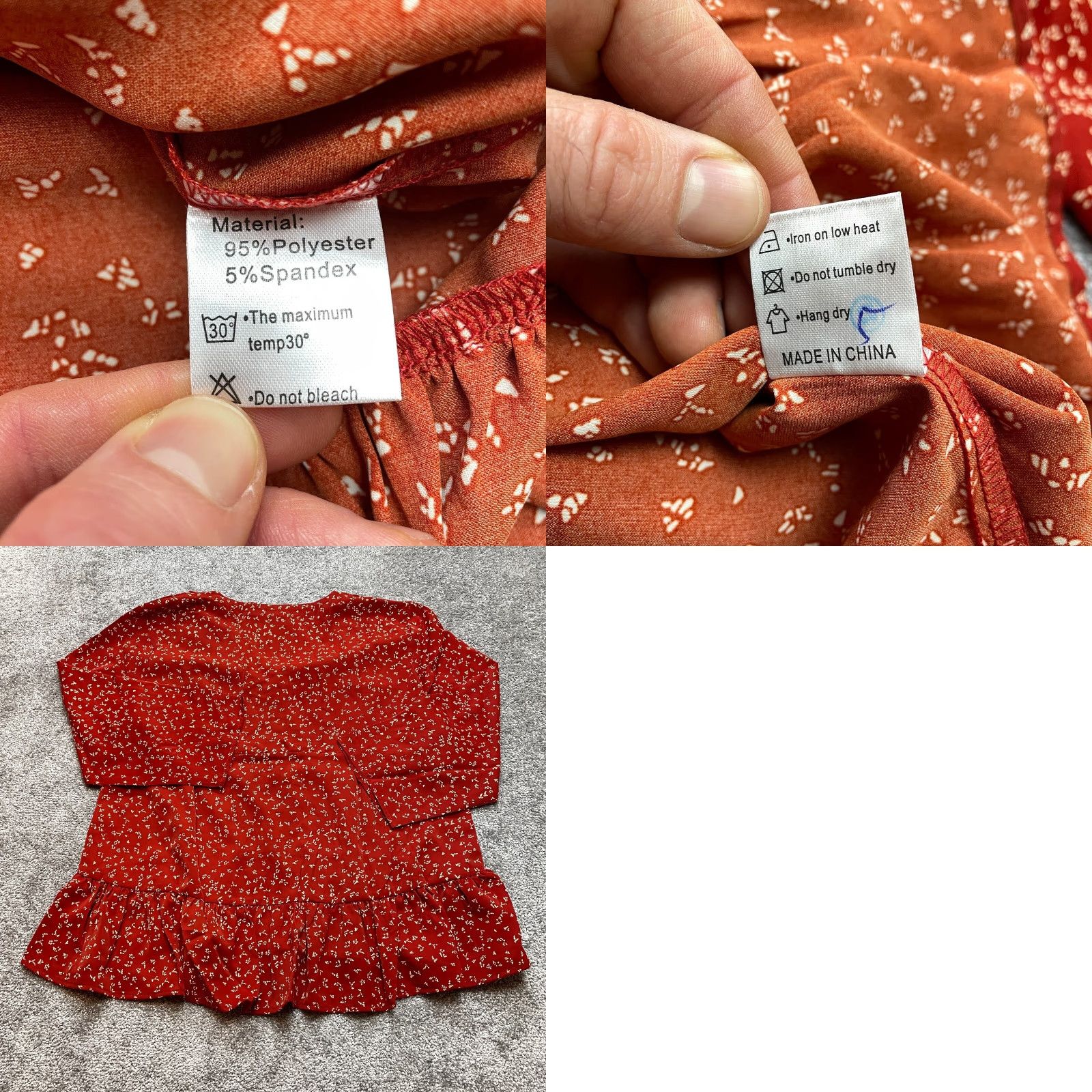 Vintage VINTAGE Tasamo Blouse Top Womens 2XL Orange Floral Button Up Long Sleeve Shirt New NWT Size XXL / US 16-18 / IT 52-54 - 9 Thumbnail