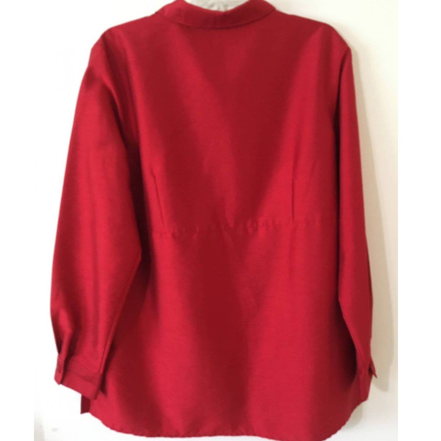 Other NWOT Laura Scott Size 16 Button Up Long Sleeve Red Blouse Size XXL / US 16-18 / IT 52-54 - 2 Thumbnail