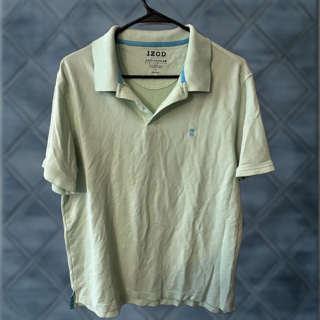 Izod VINTAGE IZOD Advantage Performance Polo Shirt Mens L Green Polo Shirt Adult Large Green IZOD Size US L / EU 52-54 / 3 - 1 Thumbnail