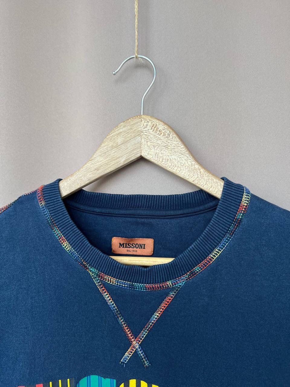 Missoni Missoni Big Logo Sweatshirt Mens Size M Navy Pullover Size US M / EU 48-50 / 2 - 10 Thumbnail