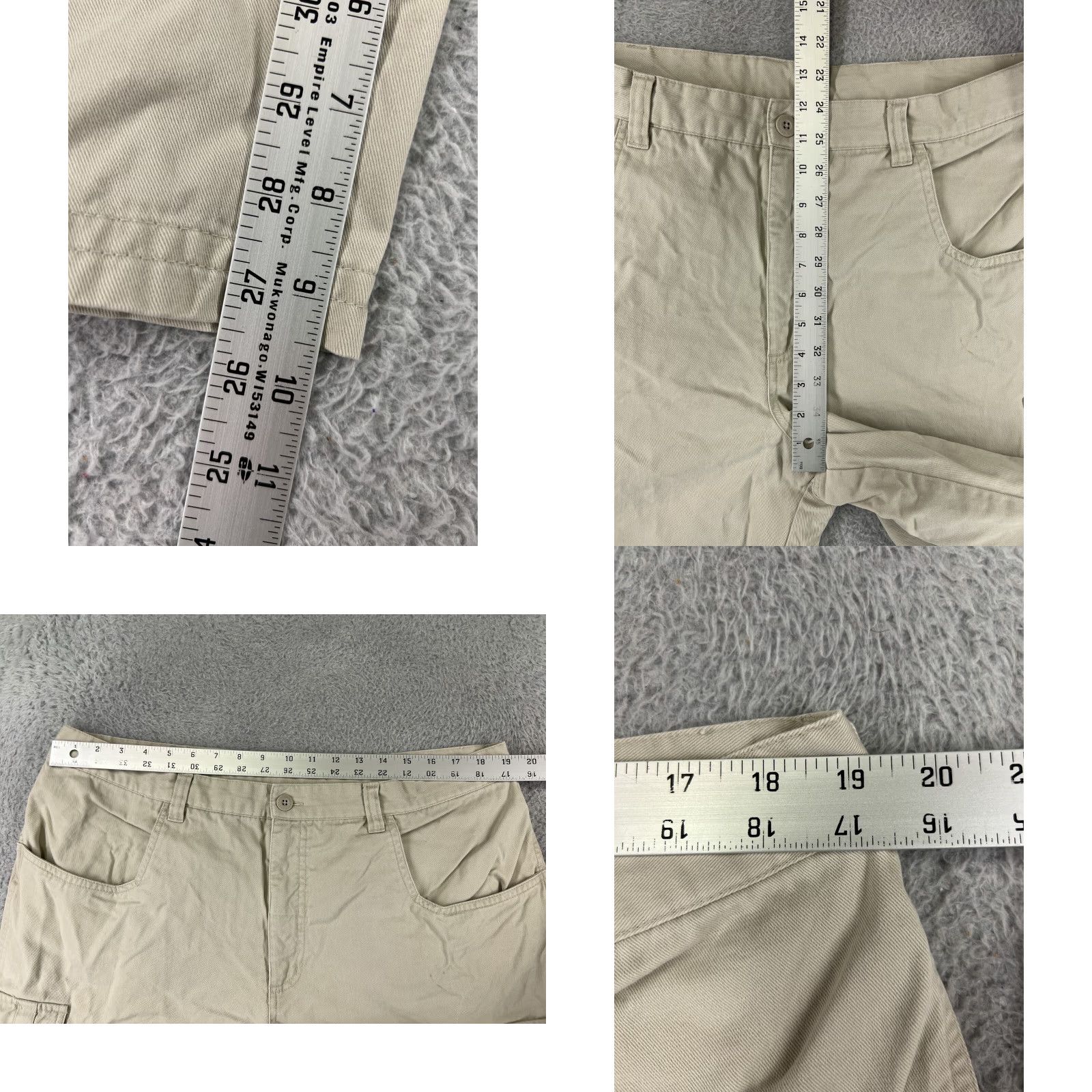 Vintage Columbia Cargo Shorts Men 40 Beige 100% Cotton Canvas Cargo Pocket Belted Zip Flat Front Regular Size US 40 / EU 56 - 9 Thumbnail