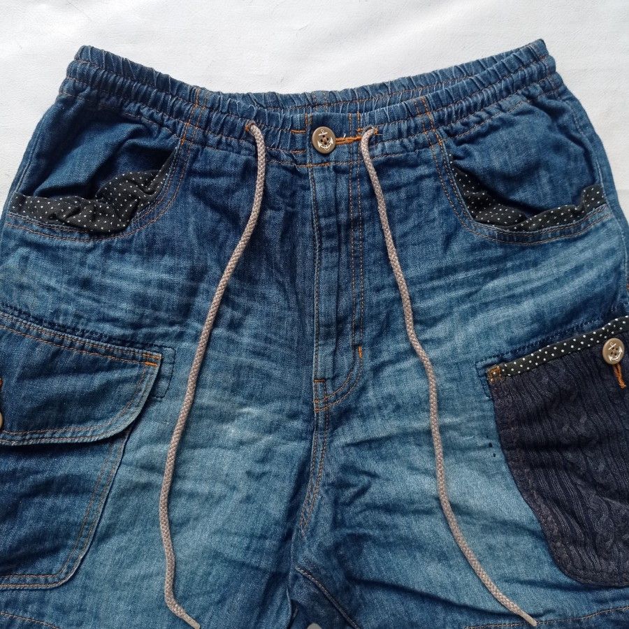 Frapbois × Issey Miyake denim patchwork frapbois short pant casual issey miyake Size US 30 / EU 46 - 2 Thumbnail
