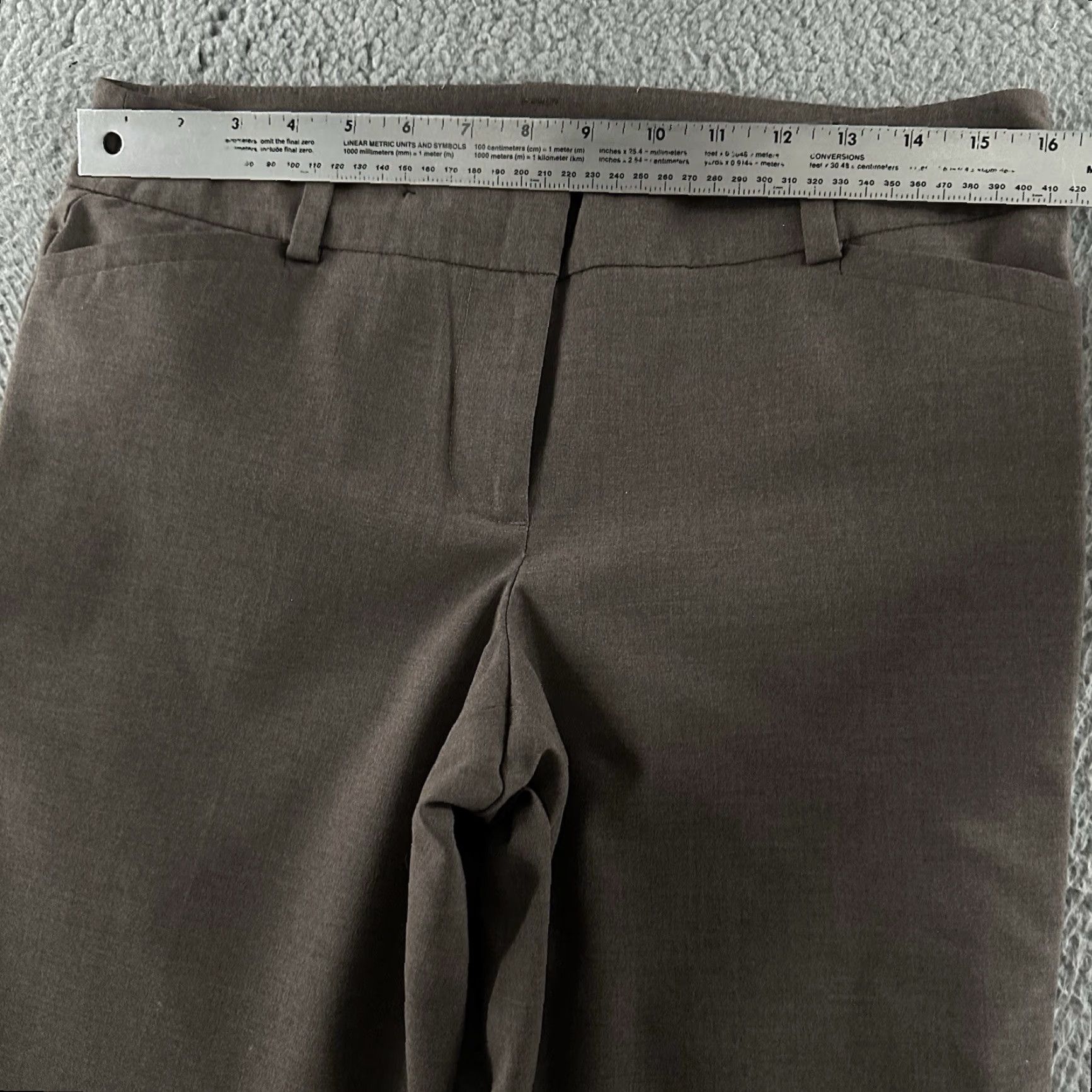 Ann Taylor Ann Taylor Womens Pants Brown 8P Petites Flared Career Work Polyester Blend Size 24" / US 00 / IT 34 - 5 Thumbnail