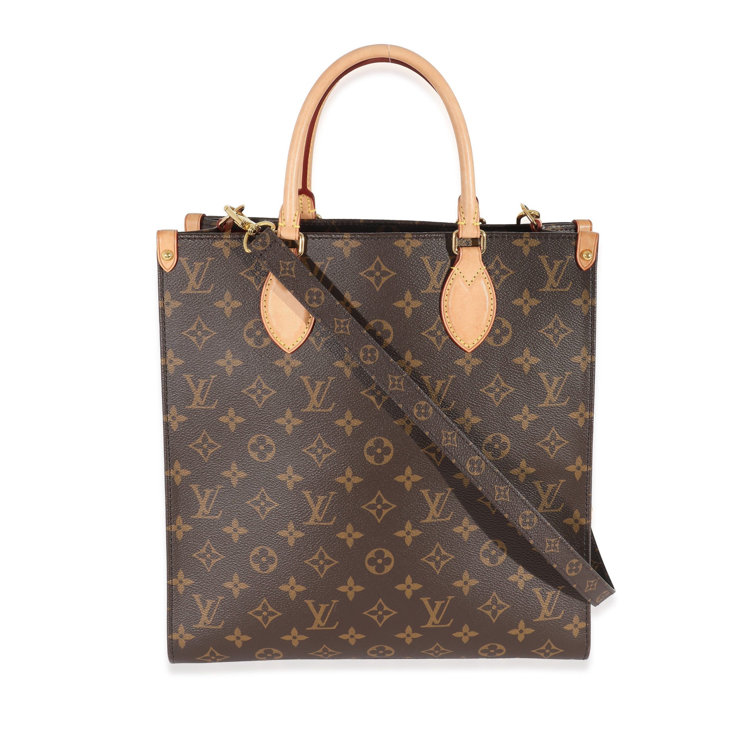 image of Louis Vuitton Monogram Canvas Sac Plat Pm in Brown, Women's