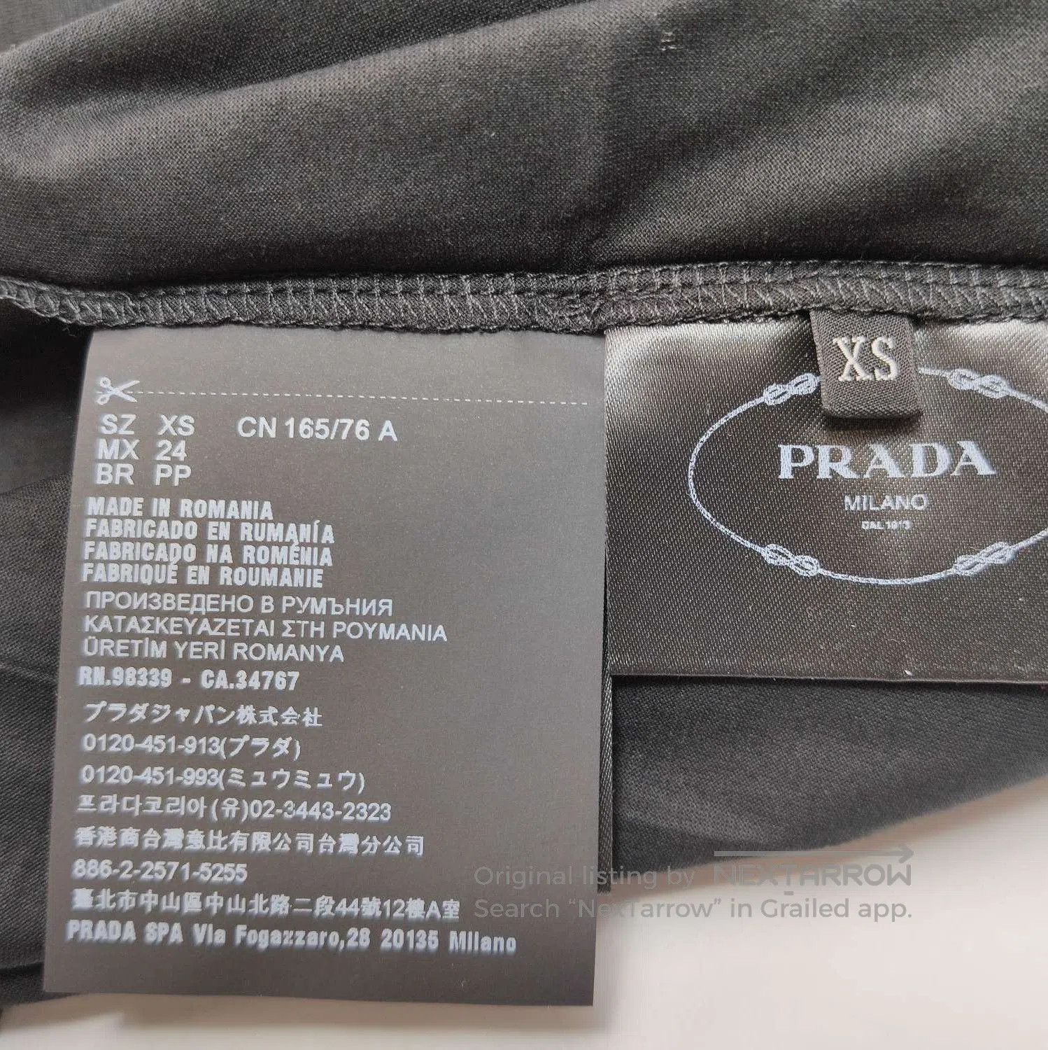 Prada Prada Classic Black Cotton Round Neck T. Size XS / US 0-2 / IT 36-38 - 5 Thumbnail