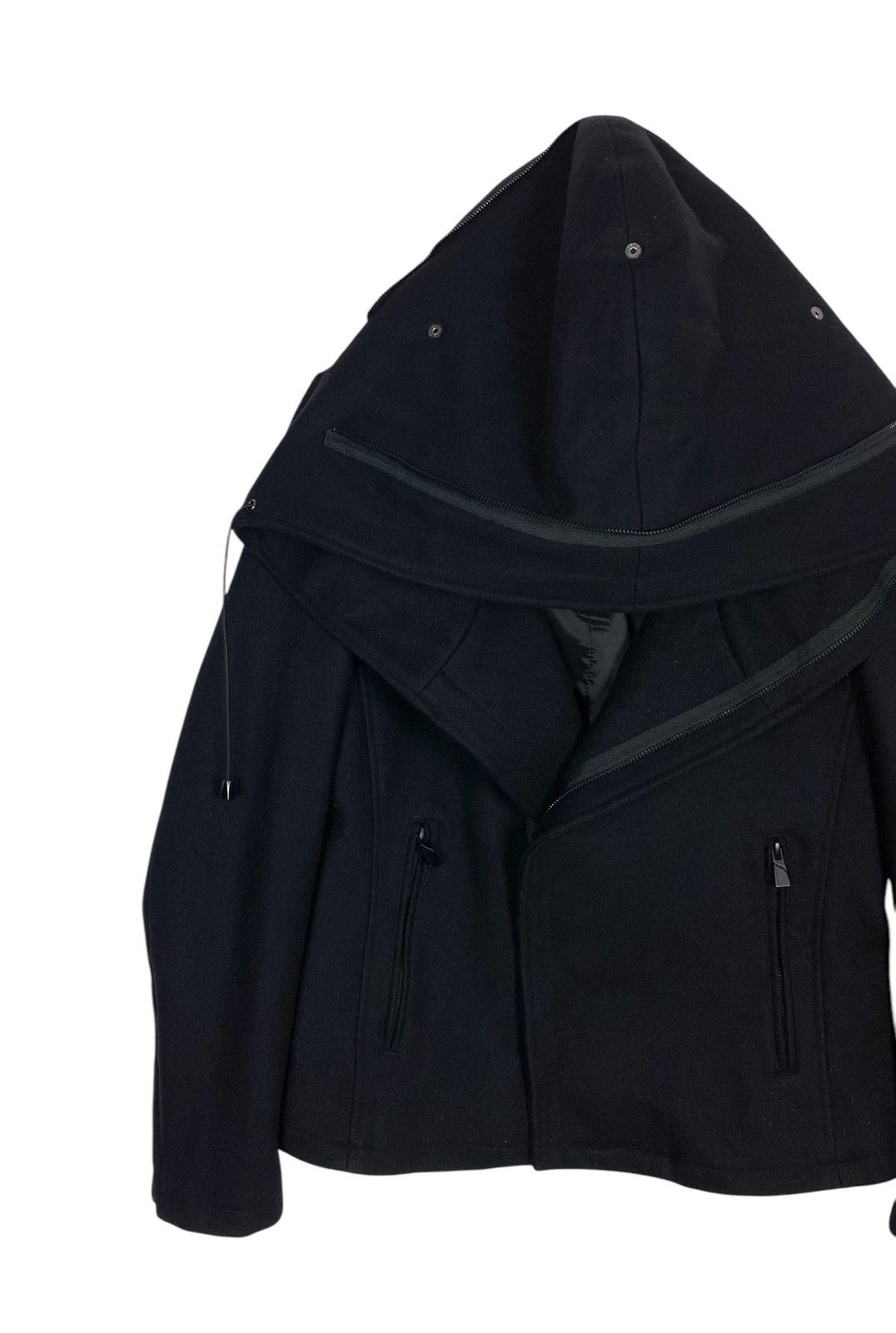Katharine Hamnett London Katharine Hamnett London Wool Blouson Asymmetrical Hoodie Size M / US 6-8 / IT 42-44 - 2 Thumbnail