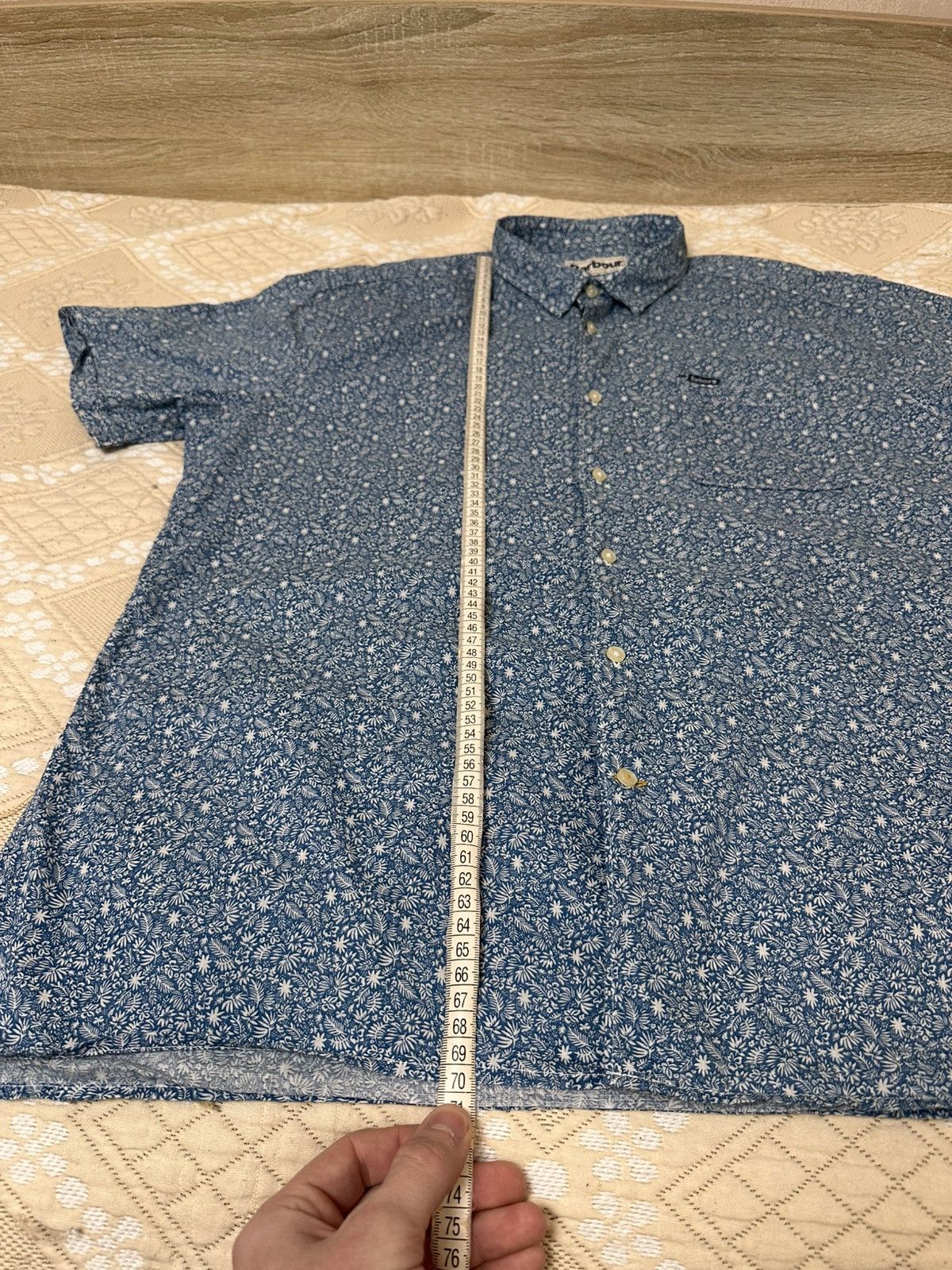 Barbour 🔥 Barbour Floral Print Hawaiian Button Up Shirt Blue Mens Size US M / EU 48-50 / 2 - 12 Thumbnail