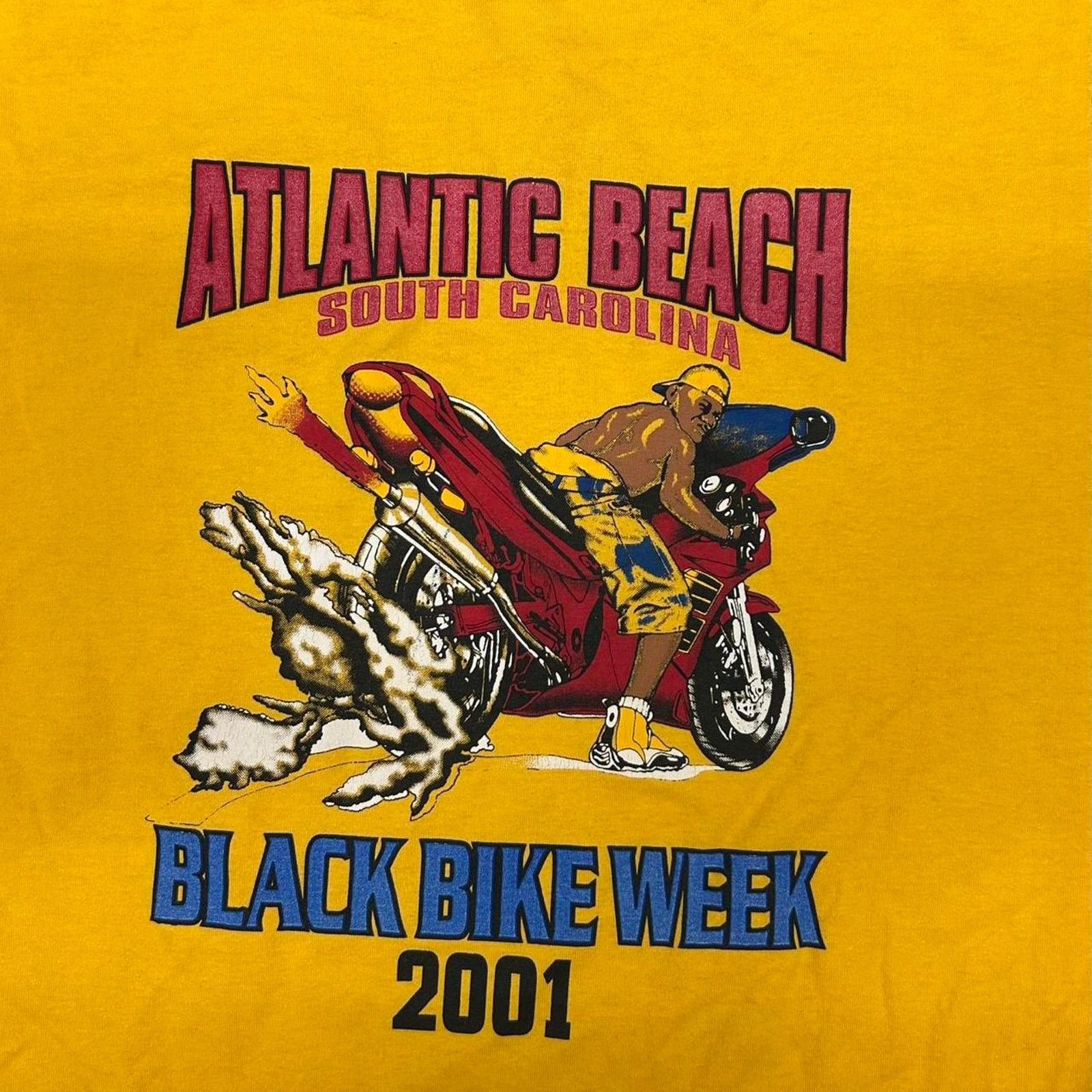 Jerzees VTG/Y2K 2001 Black Bike Week t-shirt Size US L / EU 52-54 / 3 - 2 Thumbnail