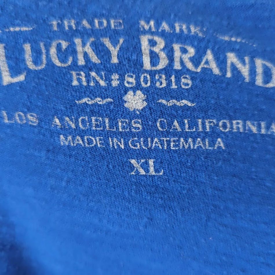 Lucky Brand Lucky Brand Bone Riders MC T Shirt Mens XL Blue Short Sleeve Crew Neck Cotton Size US XL / EU 56 / 4 - 6 Thumbnail