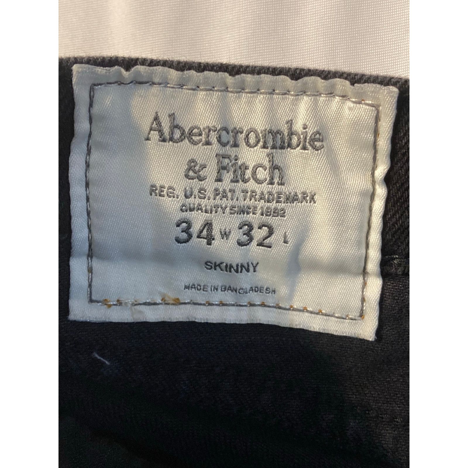 Abercrombie & Fitch Abercrombie & Fitch Mens Skinny Jean 34x32 Black Classic NWT Size US 34 / EU 50 - 4 Thumbnail