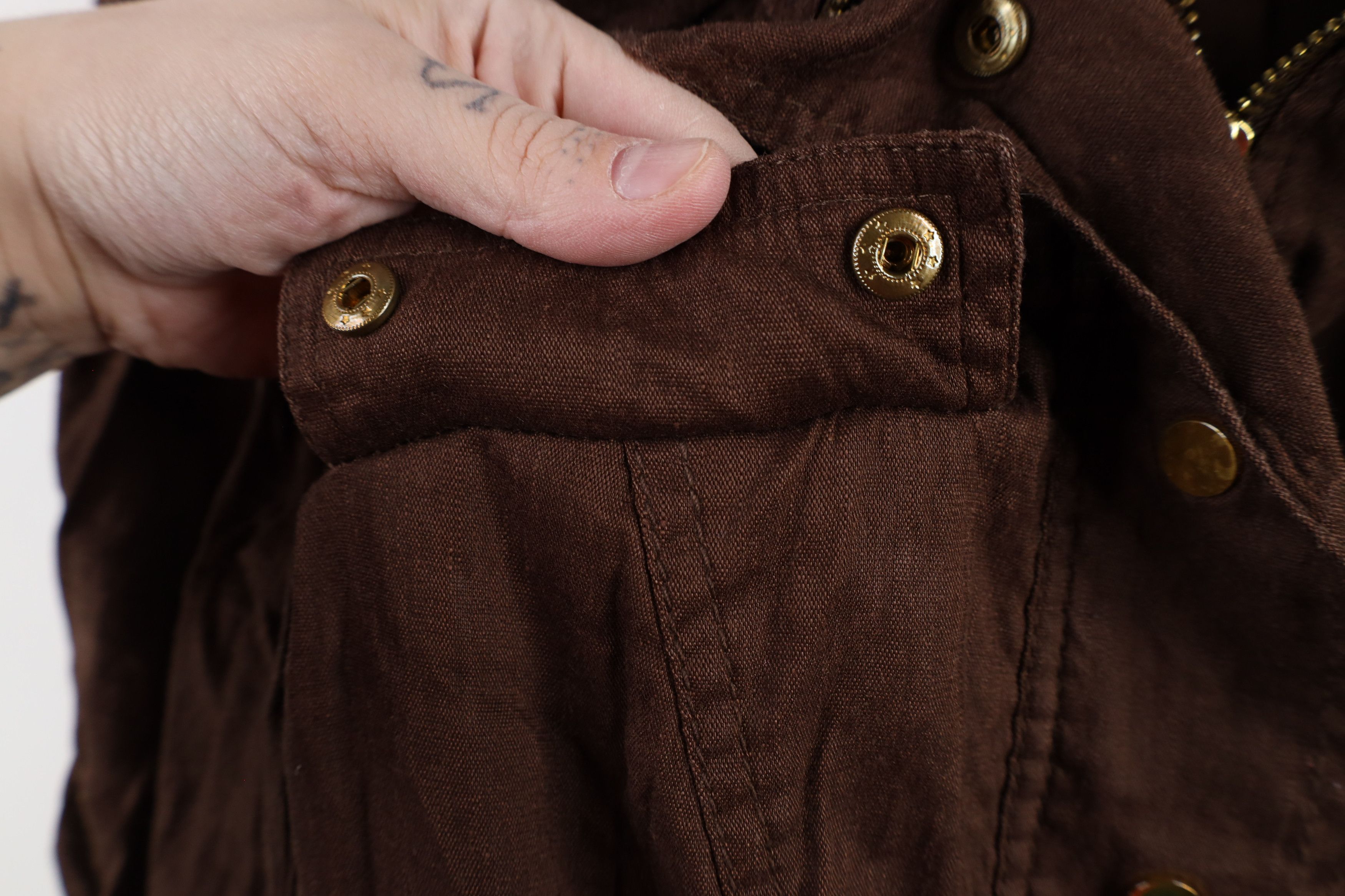 Vintage Vintage 90s Cache Roll Sleeve Flared Jacket Brown Size M / US 6-8 / IT 42-44 - 7 Thumbnail