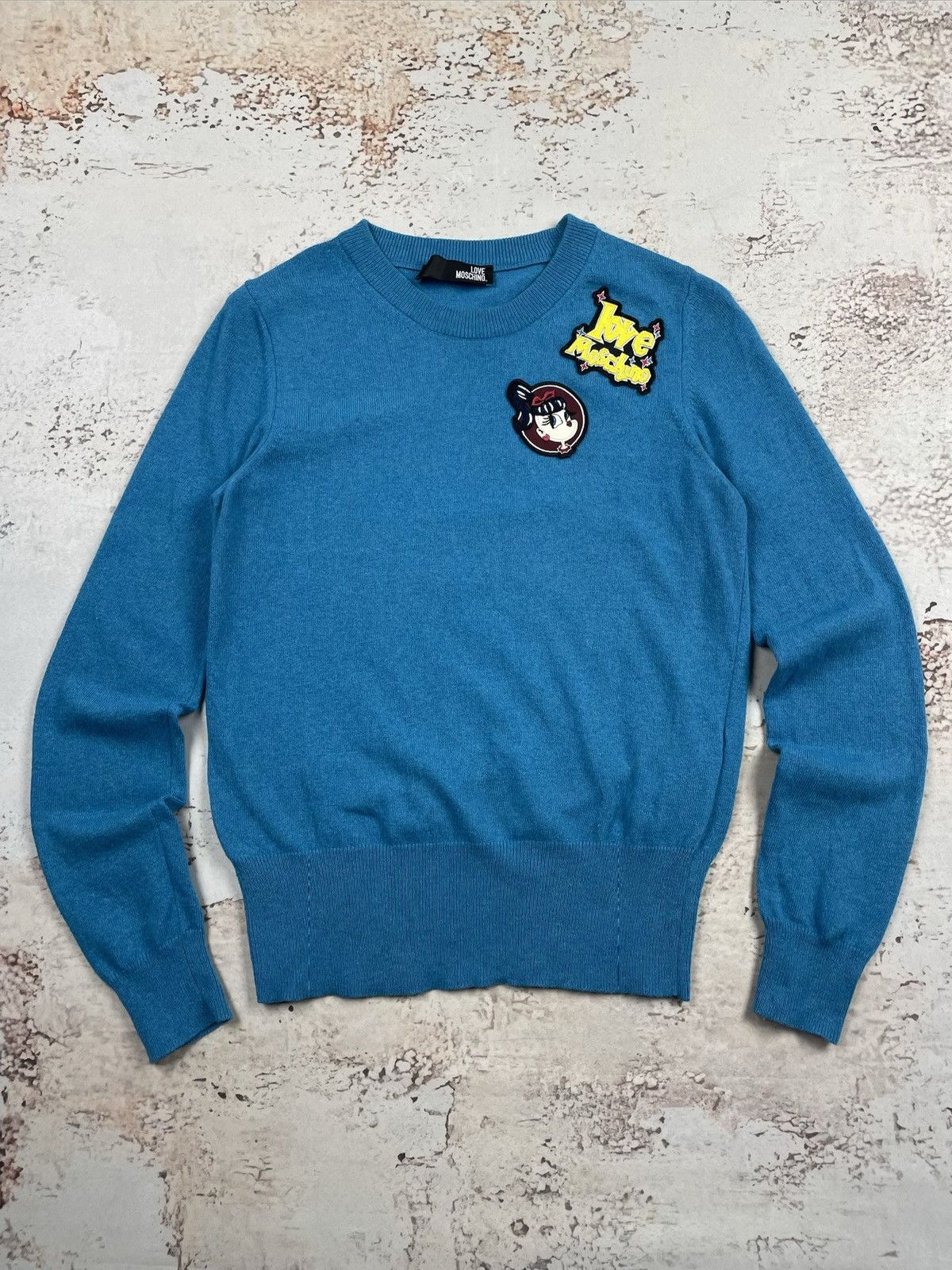 Love Moschino (Women’s) Love Moschino S Blue Wool Cashmere Sweater Classic Size S / US 4 / IT 40 - 2 Thumbnail
