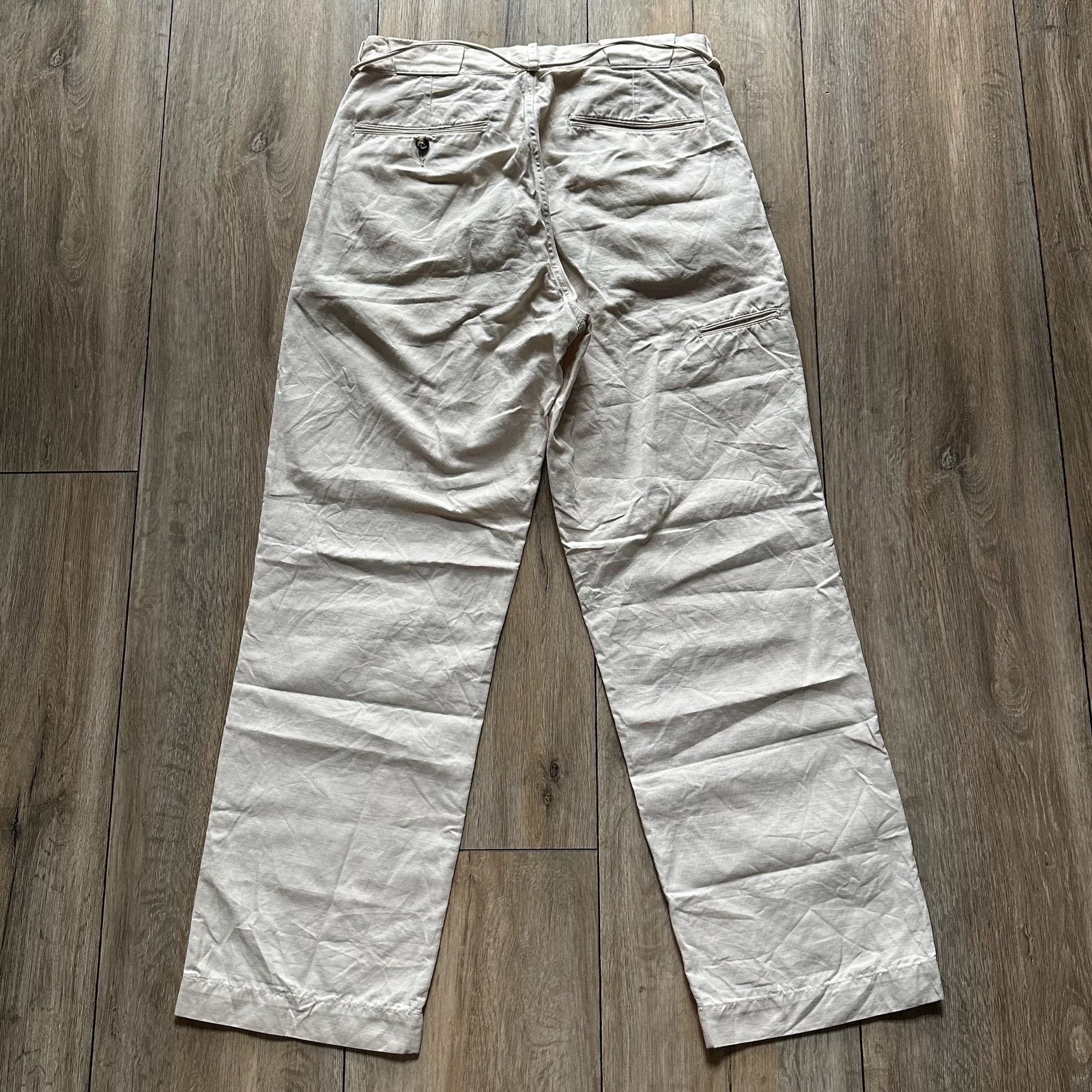 Old Joe OLD JOE Cotton Linen White Pants Size US 32 / EU 48 - 3 Thumbnail