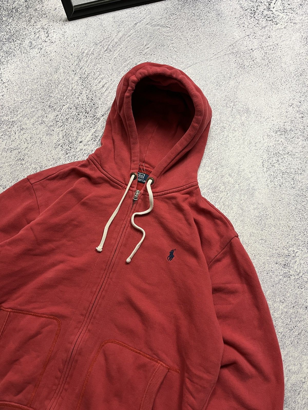 Polo Ralph Lauren × Vintage Vintage Polo Ralph Lauren Zip Up Hoodie Faded Red Y2k 90’s Size US XL / EU 56 / 4 - 4 Thumbnail