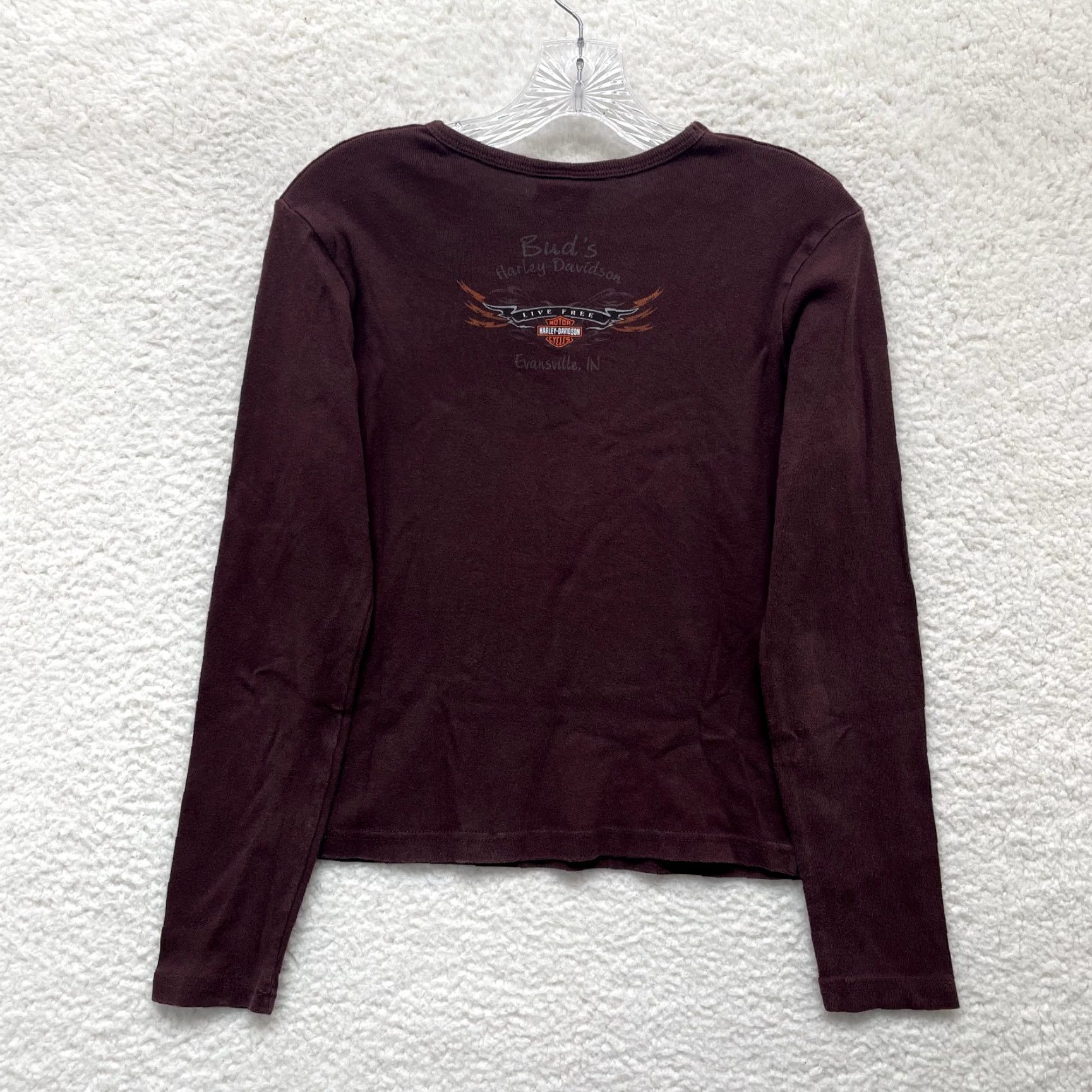 Harley Davidson VINTAGE Harley-Davidson Shirt M Women Brown Y2K Cyber Fairy Grunge Whimsigoth Size M / US 6-8 / IT 42-44 - 2 Thumbnail