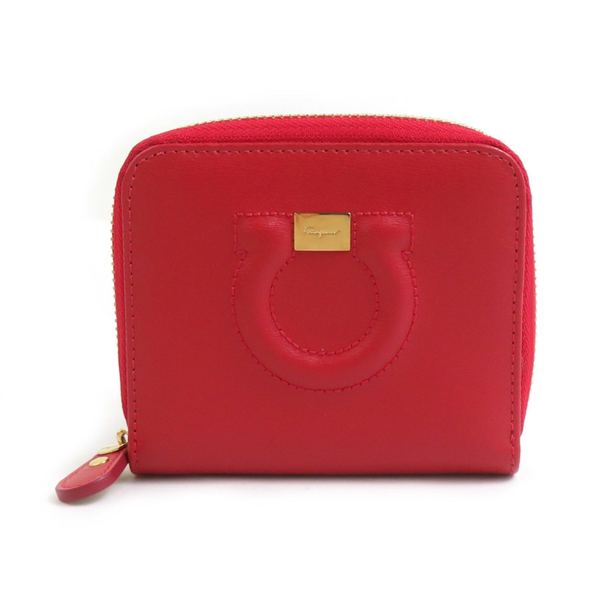 Salvatore Ferragamo Salvatore Ferragamo Gancini Leather Bi-fold Wallet in Red for Women (r10831a) Size ONE SIZE - 1 Thumbnail