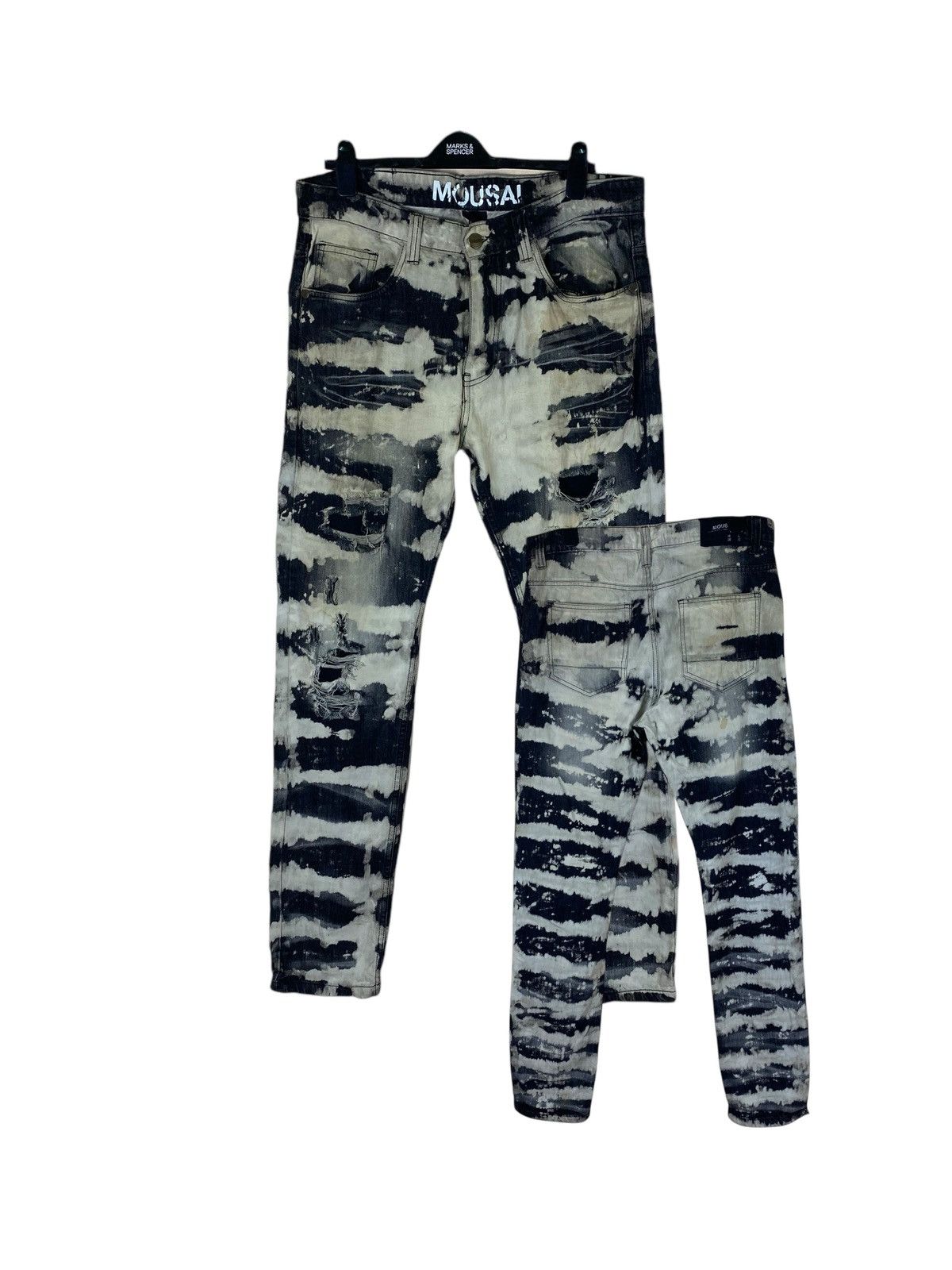 If Six Was Nine × Japanese Brand Japanese Brand Mousai Distressed Patchwork Camo Pants Size US 38 / EU 54 - 1 Thumbnail