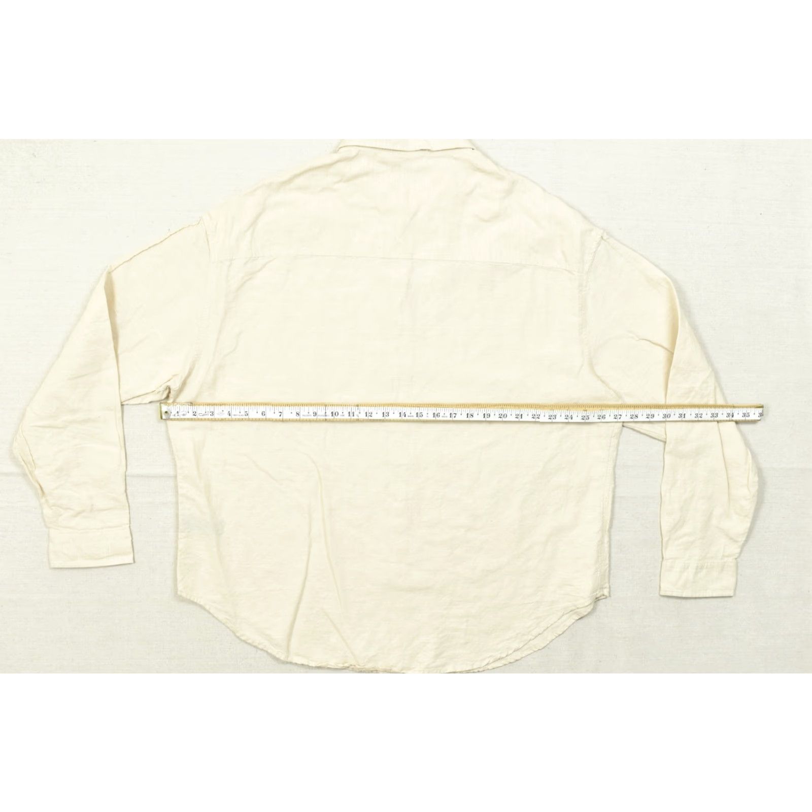 Asos ASOS DESIGN Shirt Men 2XL Linen Blend Long Sleeve Button-Down Cream Beige 46-4 Size US XXL / EU 58 / 5 - 3 Thumbnail