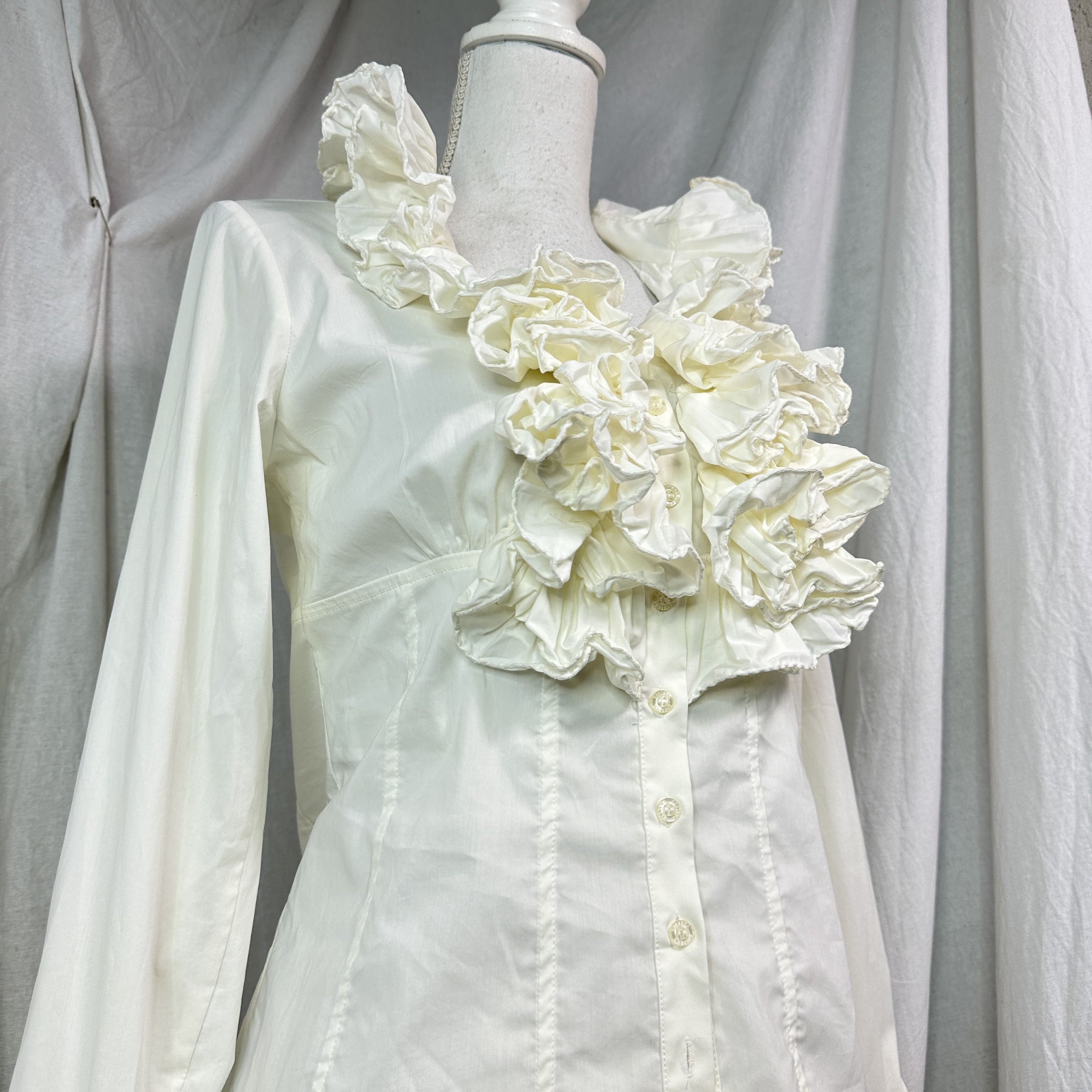 Vintage Vintage Avant Garde Opium Elegant Ruffled Shirt Y2K Size S / US 4 / IT 40 - 5 Thumbnail
