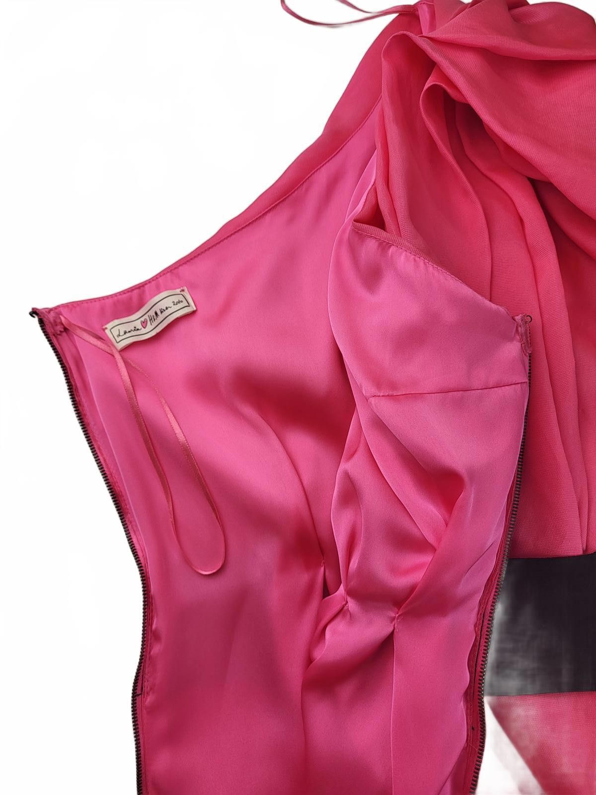 Designer Lanvin for H&M Pink One Shoulder Cocktail Dress NWT Size XS / US 0-2 / IT 36-38 - 3 Thumbnail