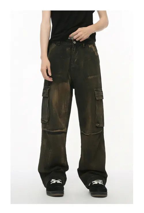 Japanese Brand × Jean Pants Street retro multi-pocket distressed workwear jeans Size US 32 / EU 48 - 1 Thumbnail
