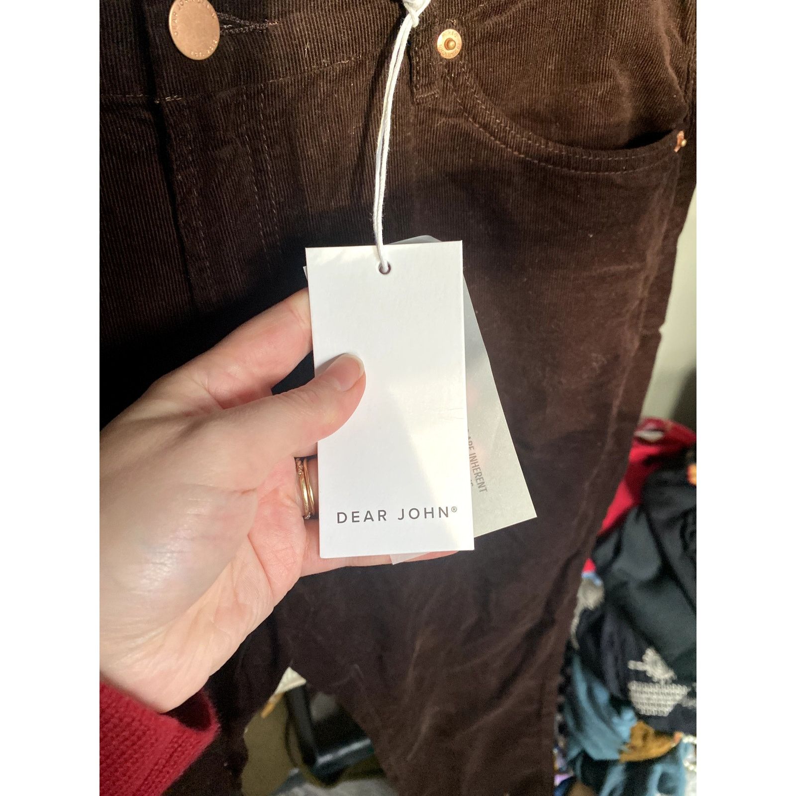 Other Dear John Blaire Straight Leg Ankle Brown Corduroy Pants 31 Size 31" - 3 Thumbnail