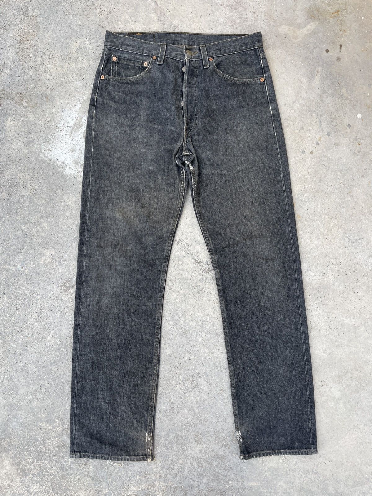 Levi's × Vintage Vintage 90s Levis 501 Faded Distressed Black Jeans Size US 31 - 1 Thumbnail