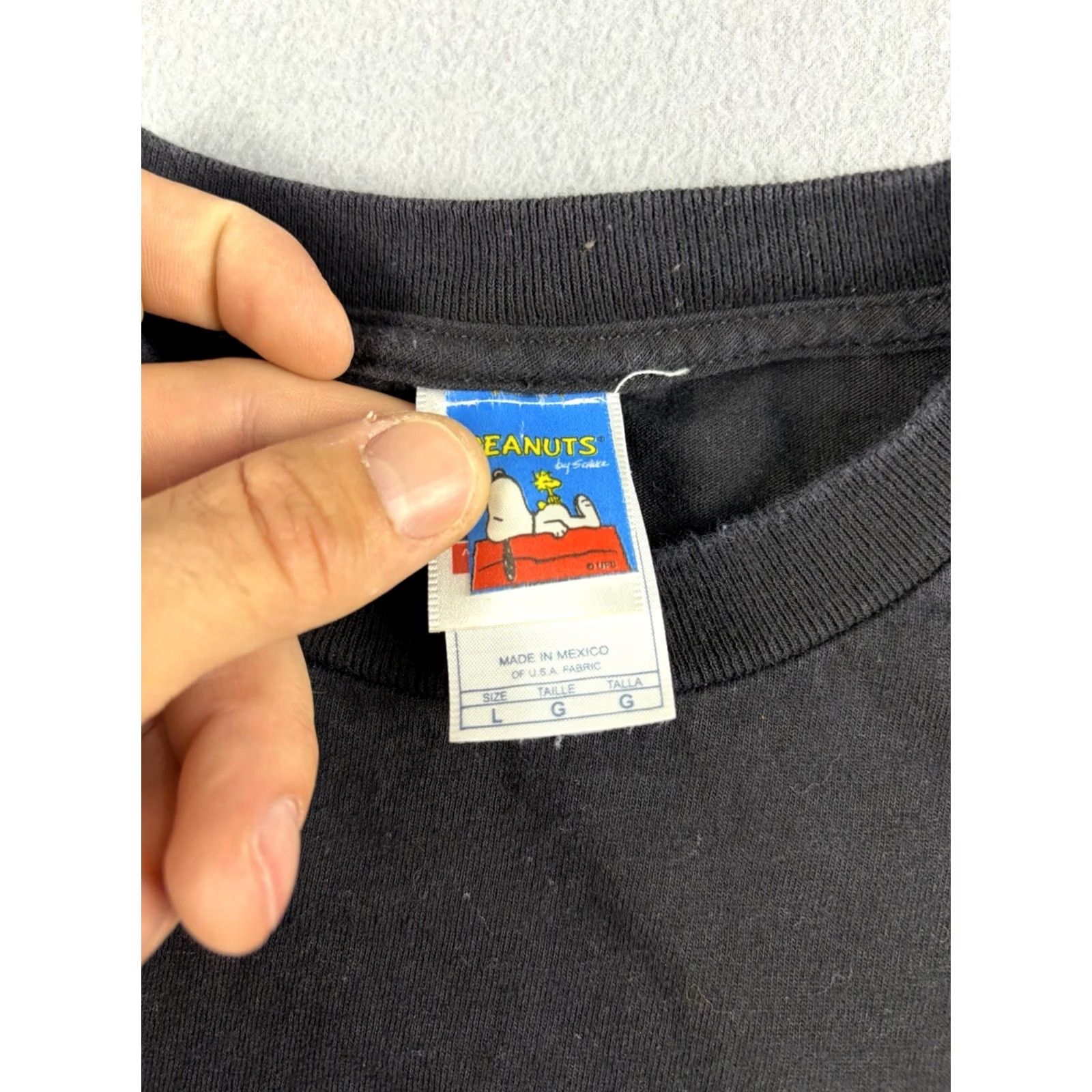 Peanuts VINTAGE Snoopy Peanuts T Shirt Mens L Black Halloween Crew Neck Short Sleeve (Regular) Cotton Size US L / EU 52-54 / 3 - 3 Thumbnail