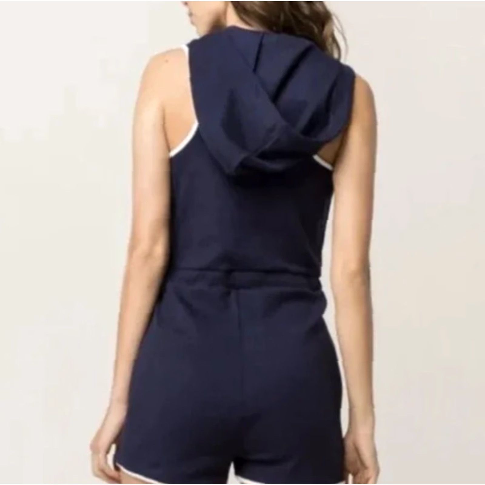 Fila Fila Womens |L| Navy Hooded Scoopneck Romper Shirt Size 36" / US 14 / IT 50 - 4 Thumbnail