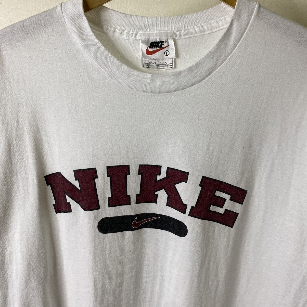 Nike Vintage 1990s Nike Center Swoosh T Shirt Size US L / EU 52-54 / 3 - 2 Thumbnail