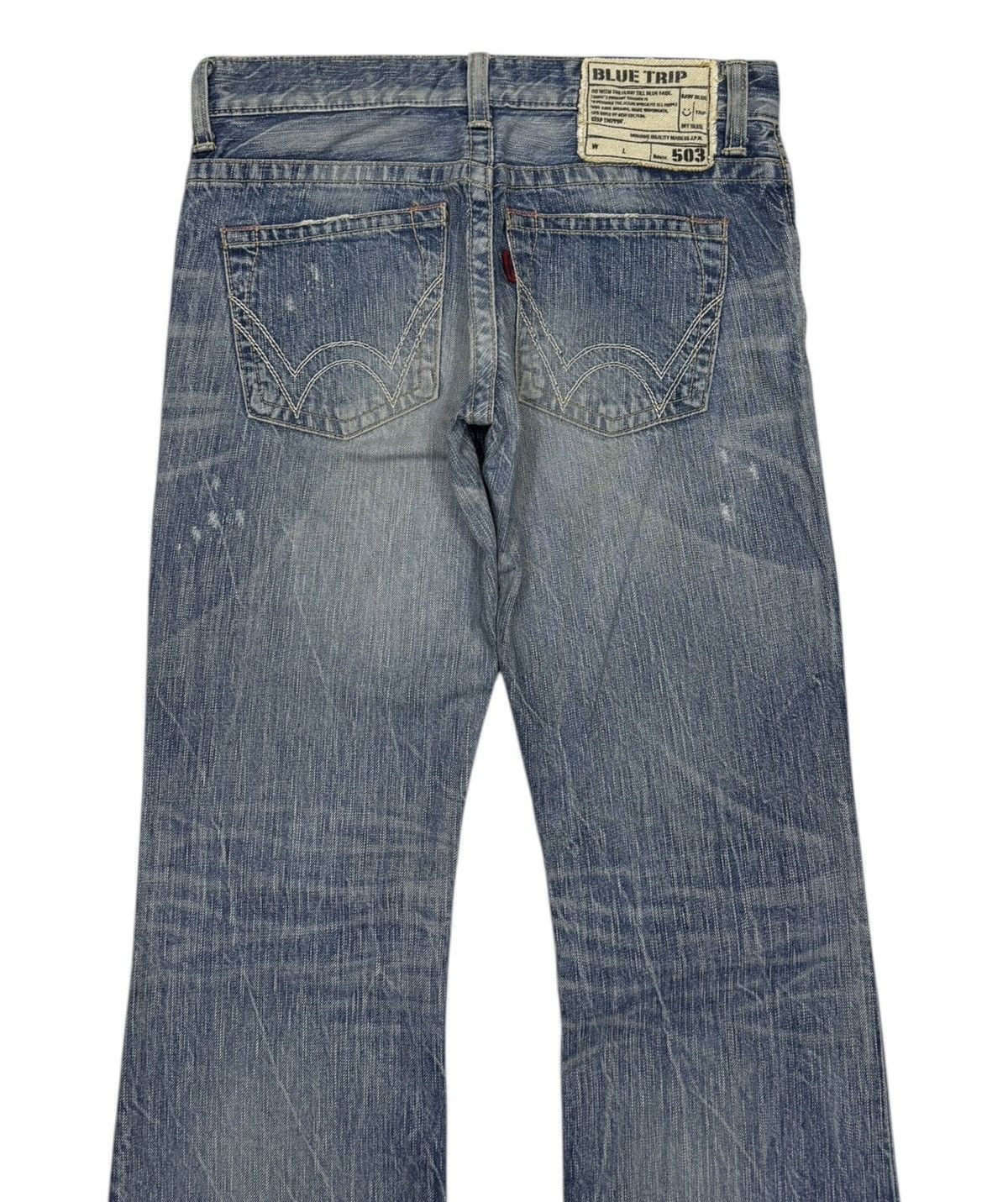 Edwin Flare Jeans Edwin 503 Bootcut Distressed Denim Jeans Size 31" - 6 Thumbnail