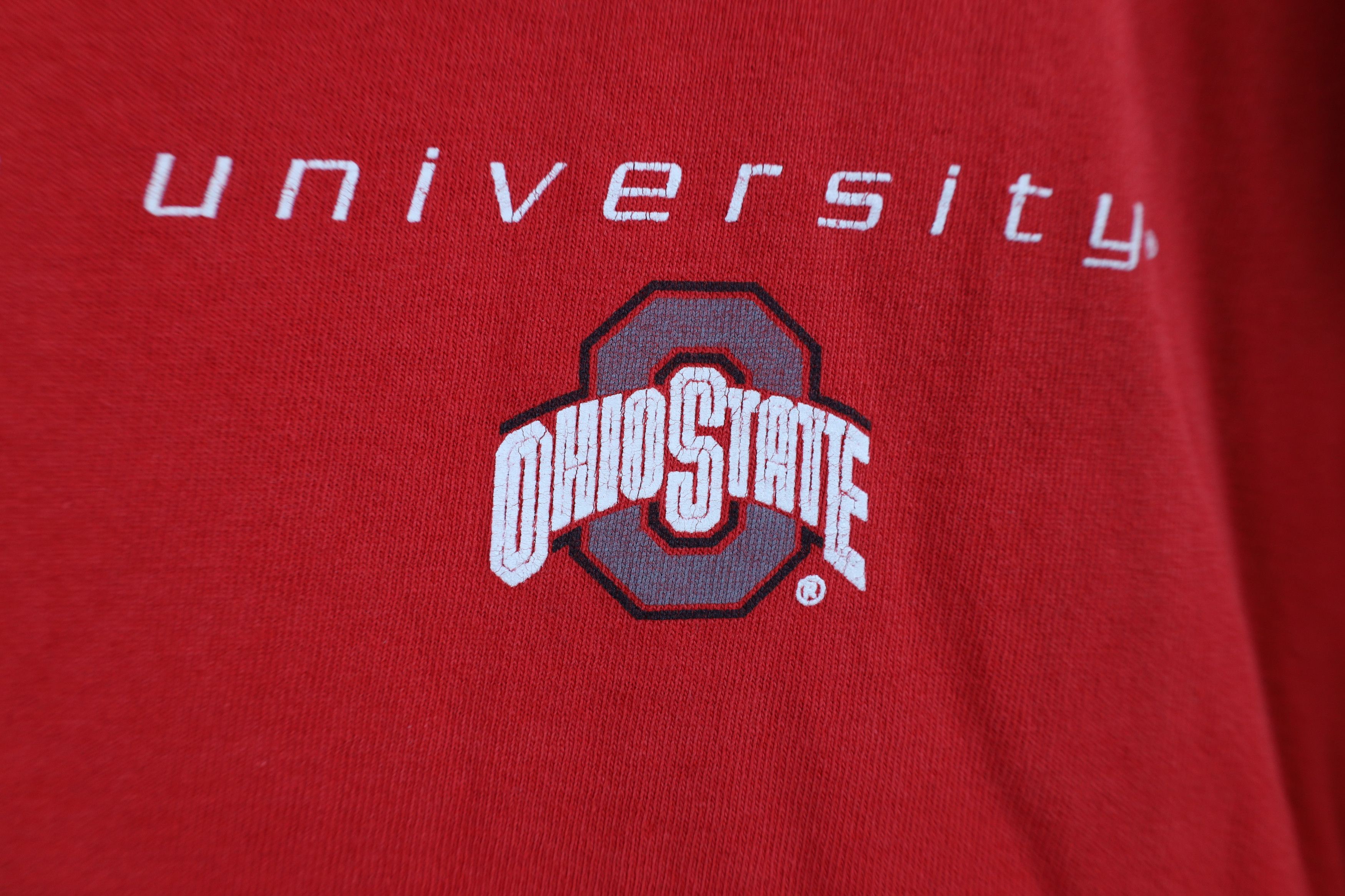 Vintage Vintage 90s Spell Out The Ohio State University T-Shirt Red Size US XL / EU 56 / 4 - 5 Thumbnail