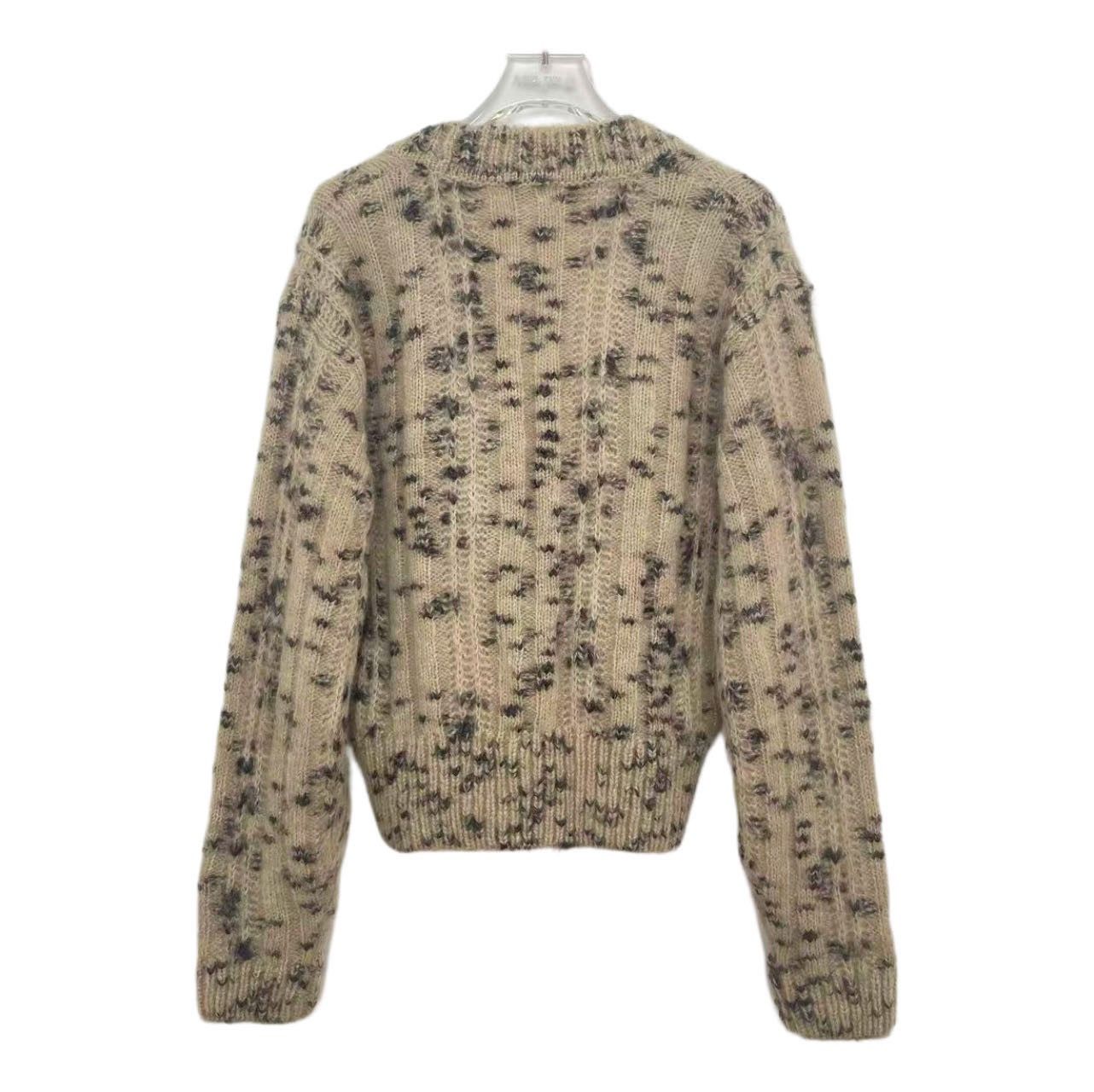 Saint Laurent Paris Saint Laurent Brown V-neck Mohair Knit Sweater K26WX Size M / US 6-8 / IT 42-44 - 2 Thumbnail