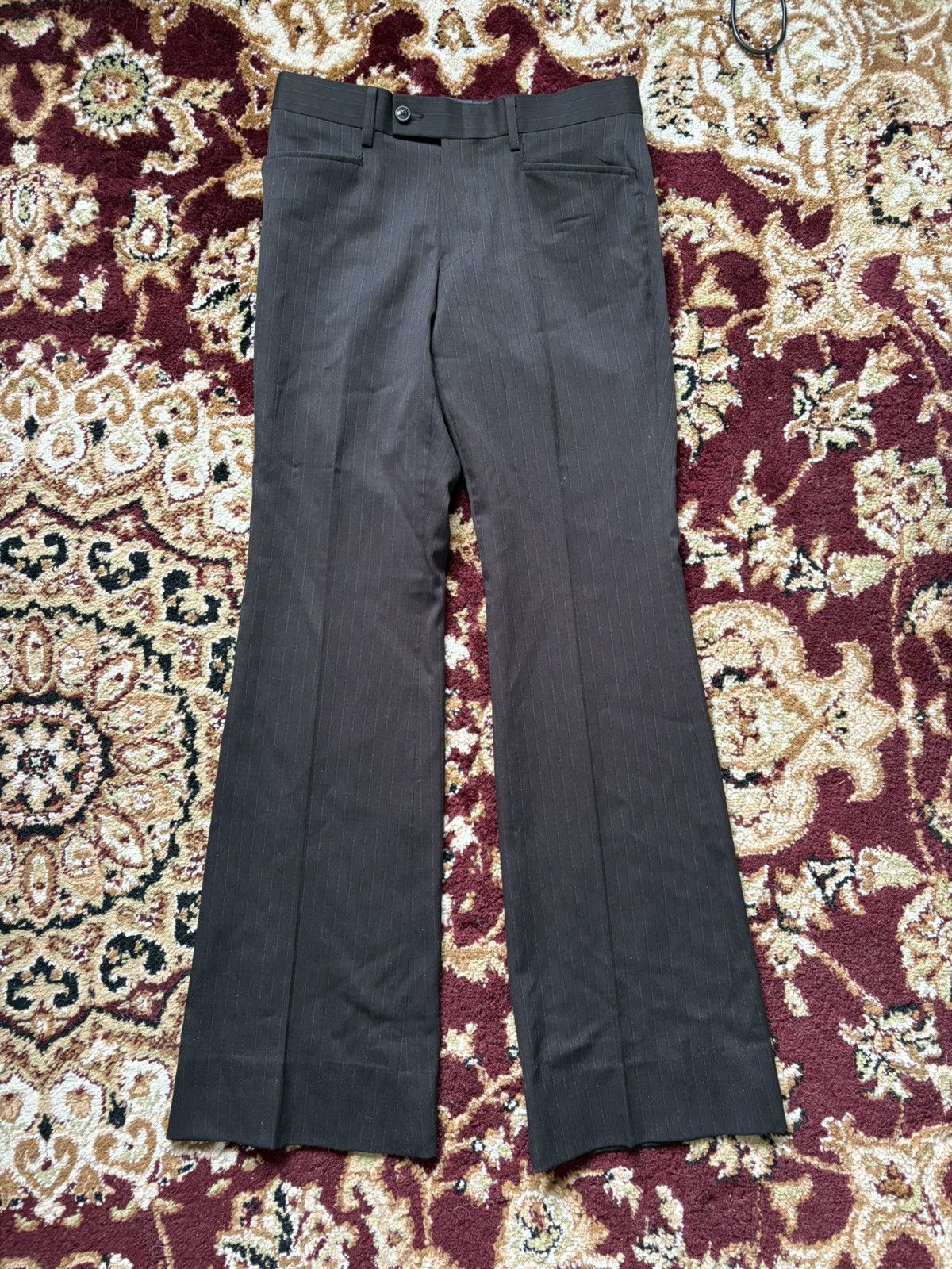Tornado Mart Tornado Mart Flared Pinstripe Trousers Size US 28 / EU 44 - 1 Thumbnail