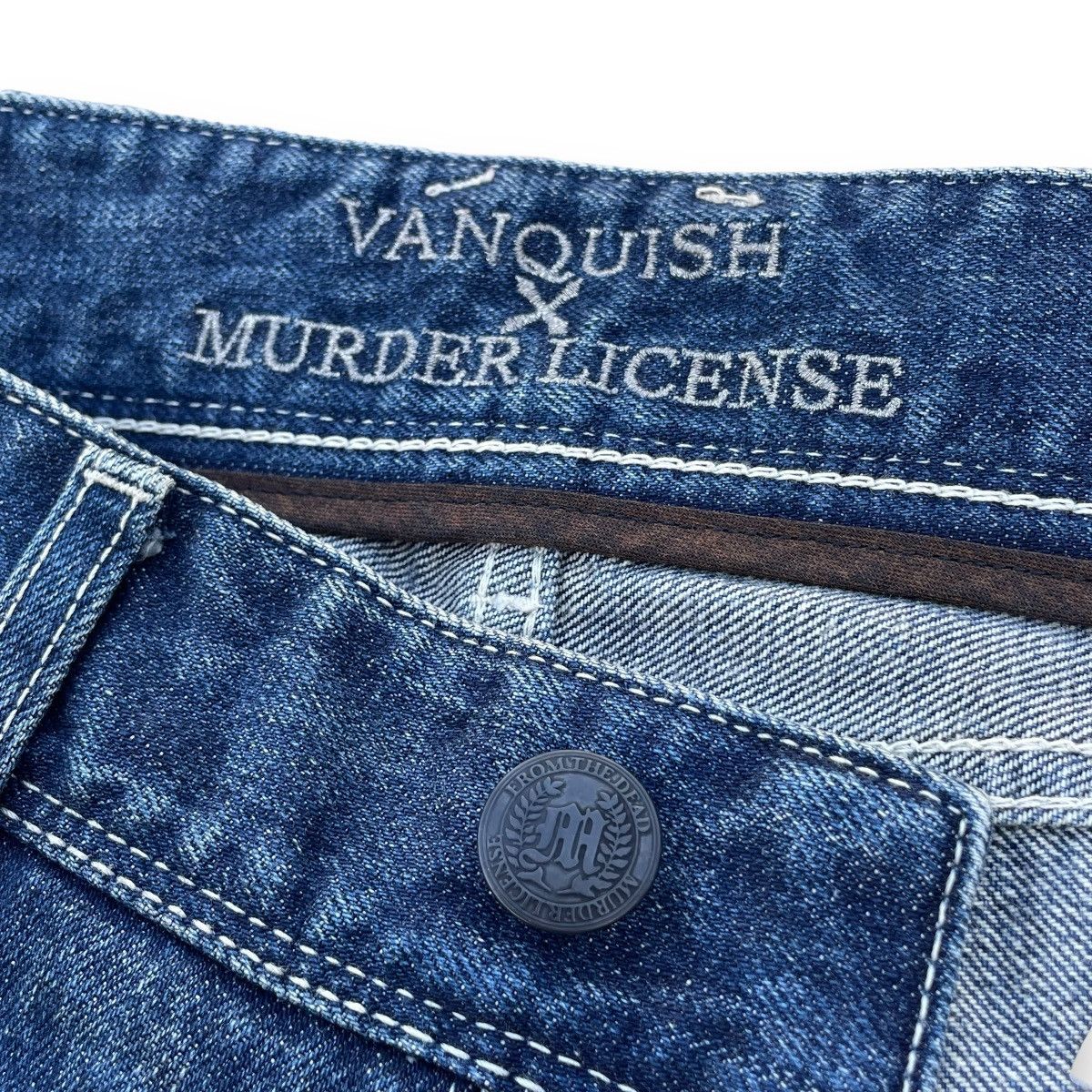 Vanquish 🇯🇵 VANQUISH x MURDER LICENSE WASHED DISTRESSED DENIM PANTS Size US 29 - 10 Thumbnail