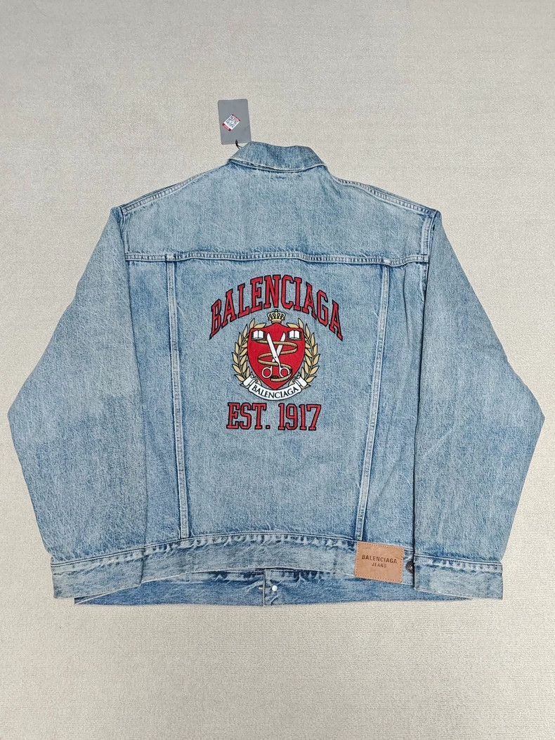 Balenciaga Balenciaga Scissors Pattern Logo Embroidered Collar Denim C Size US L / EU 52-54 / 3 - 1 Thumbnail