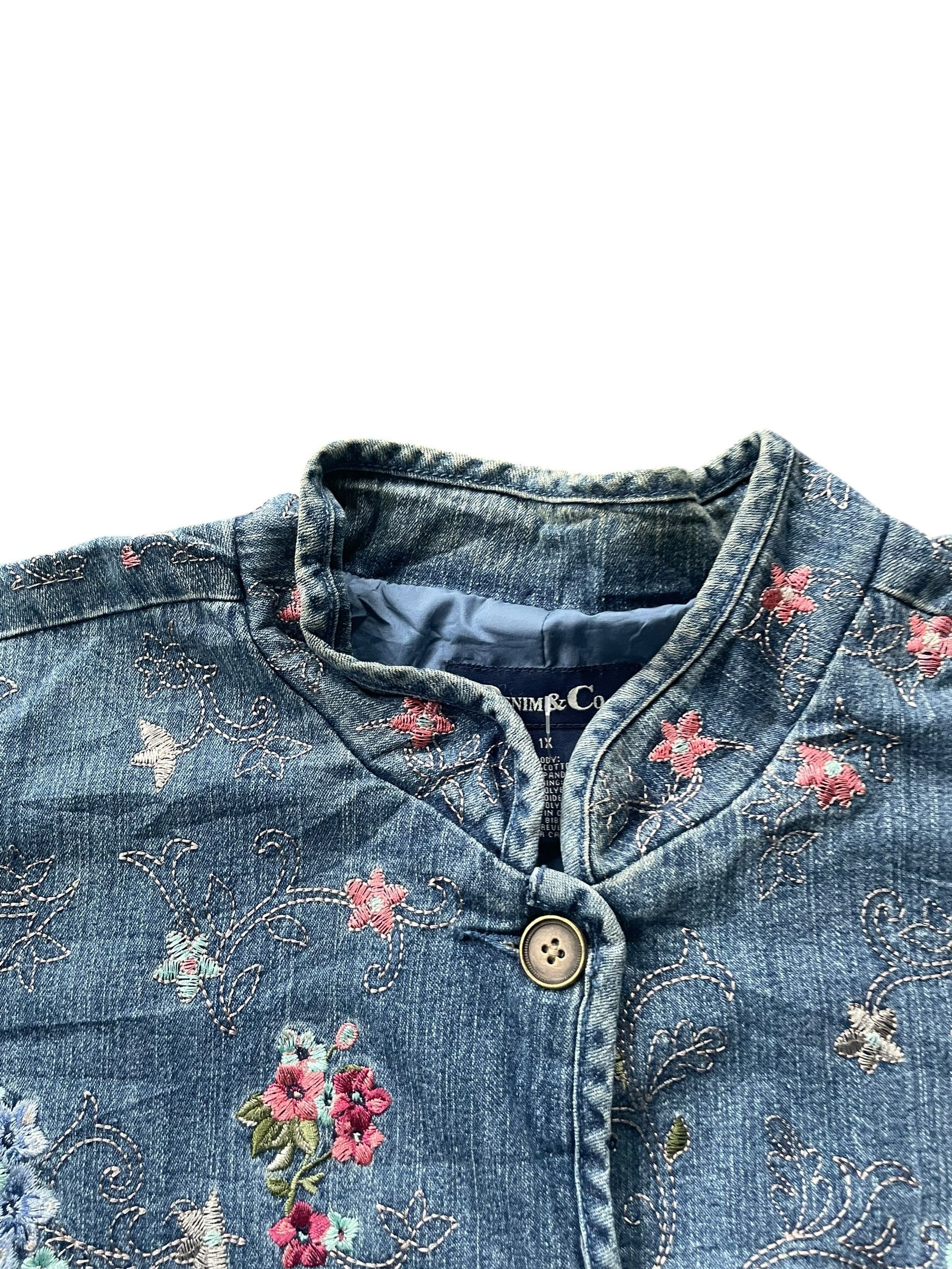 Denim & Co. Denim & Co Custom Emboiderey Denim Jacket Size XXL / US 16-18 / IT 52-54 - 4 Thumbnail