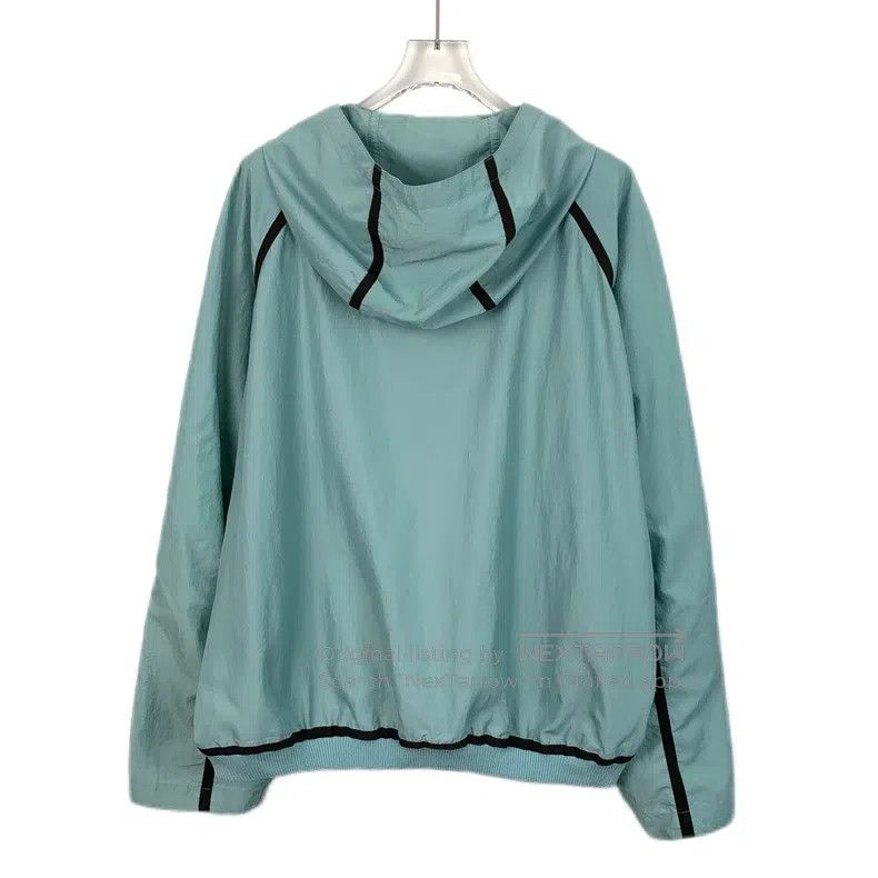 Hermes Hermes Light Blue Geometric Lines Hooded Zipper Jacket Size US M / EU 48-50 / 2 - 2 Thumbnail