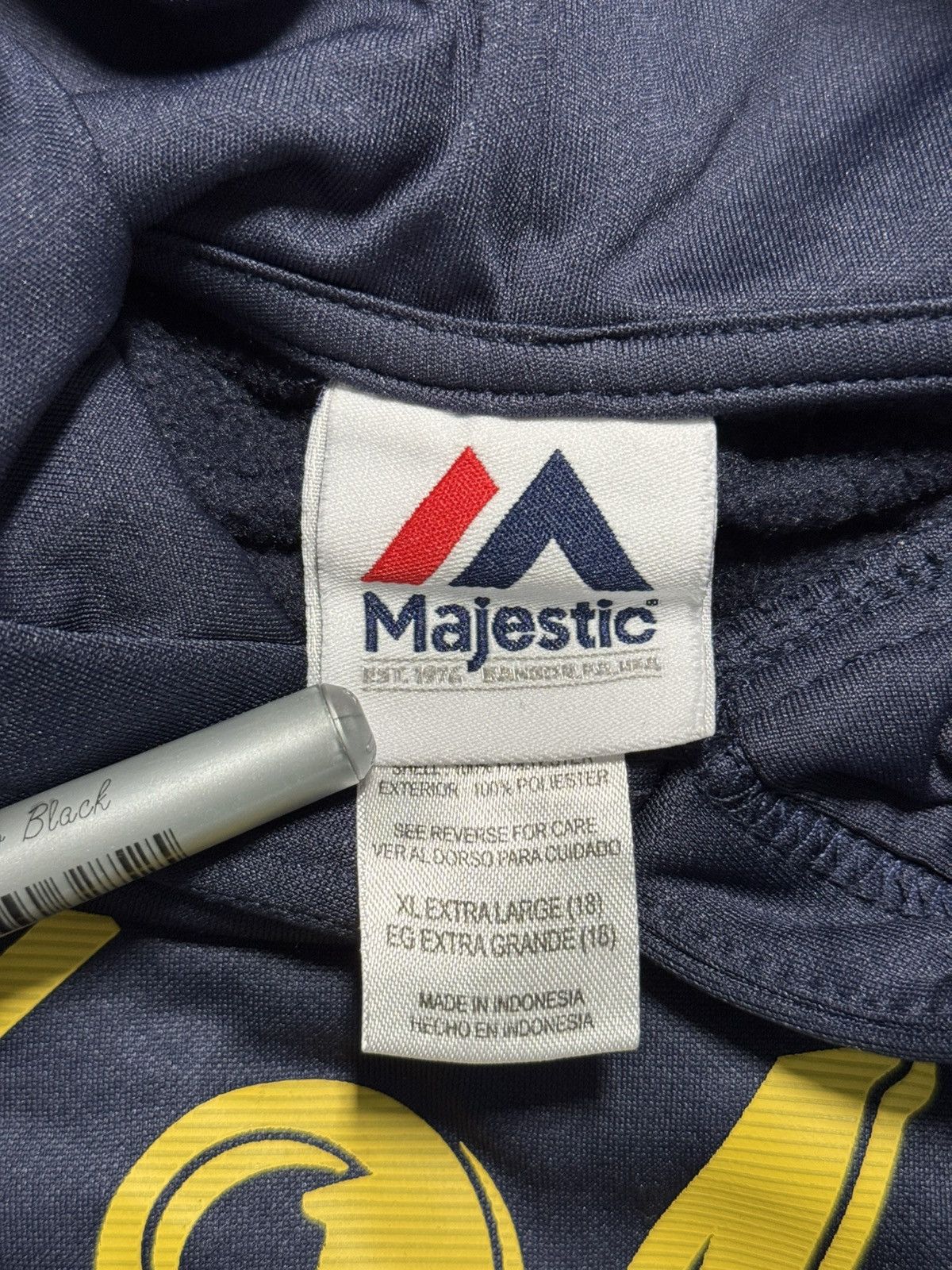 Majestic Milwaukee Brewers MLB Majestic Hoodie Navy Blue Baseball Size XL / US 12-14 / IT 48-50 - 4 Thumbnail