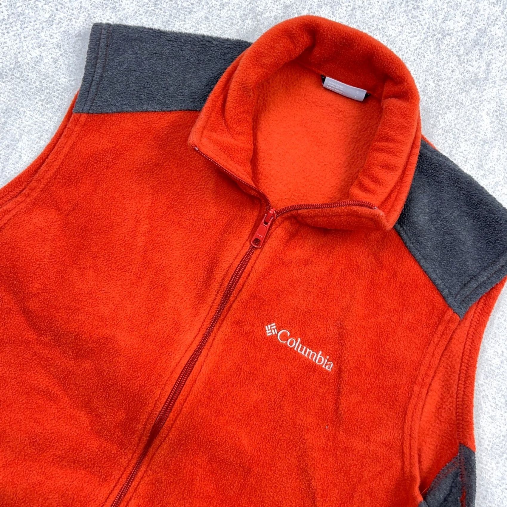 Vintage Columbia Vest Men L Orange Gray Fleece Full Zip Benton Springs Size US L / EU 52-54 / 3 - 2 Thumbnail