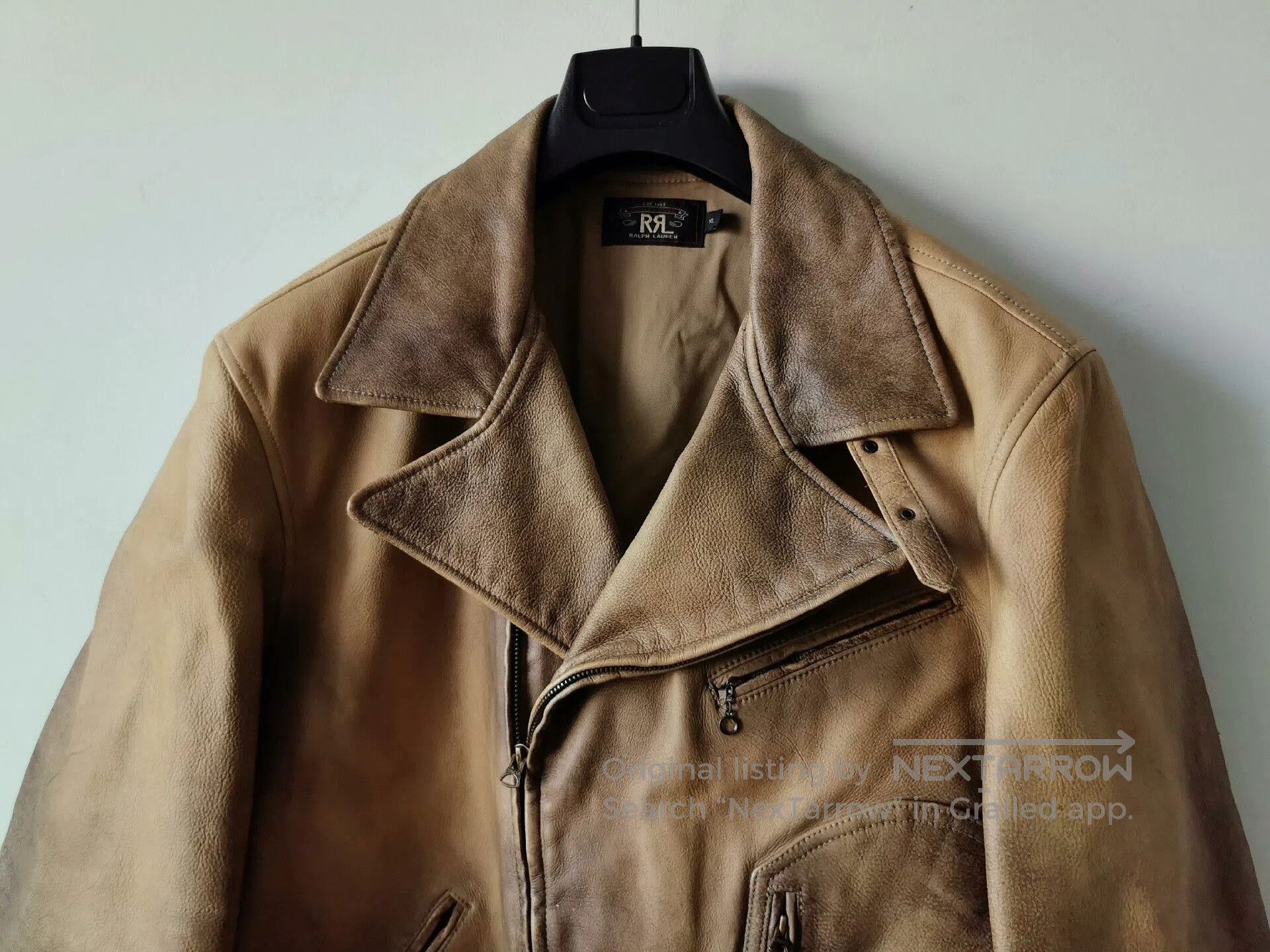 RRL Ralph Lauren rrl vintage heavy leather jacket. Size US XL / EU 56 / 4 - 4 Thumbnail
