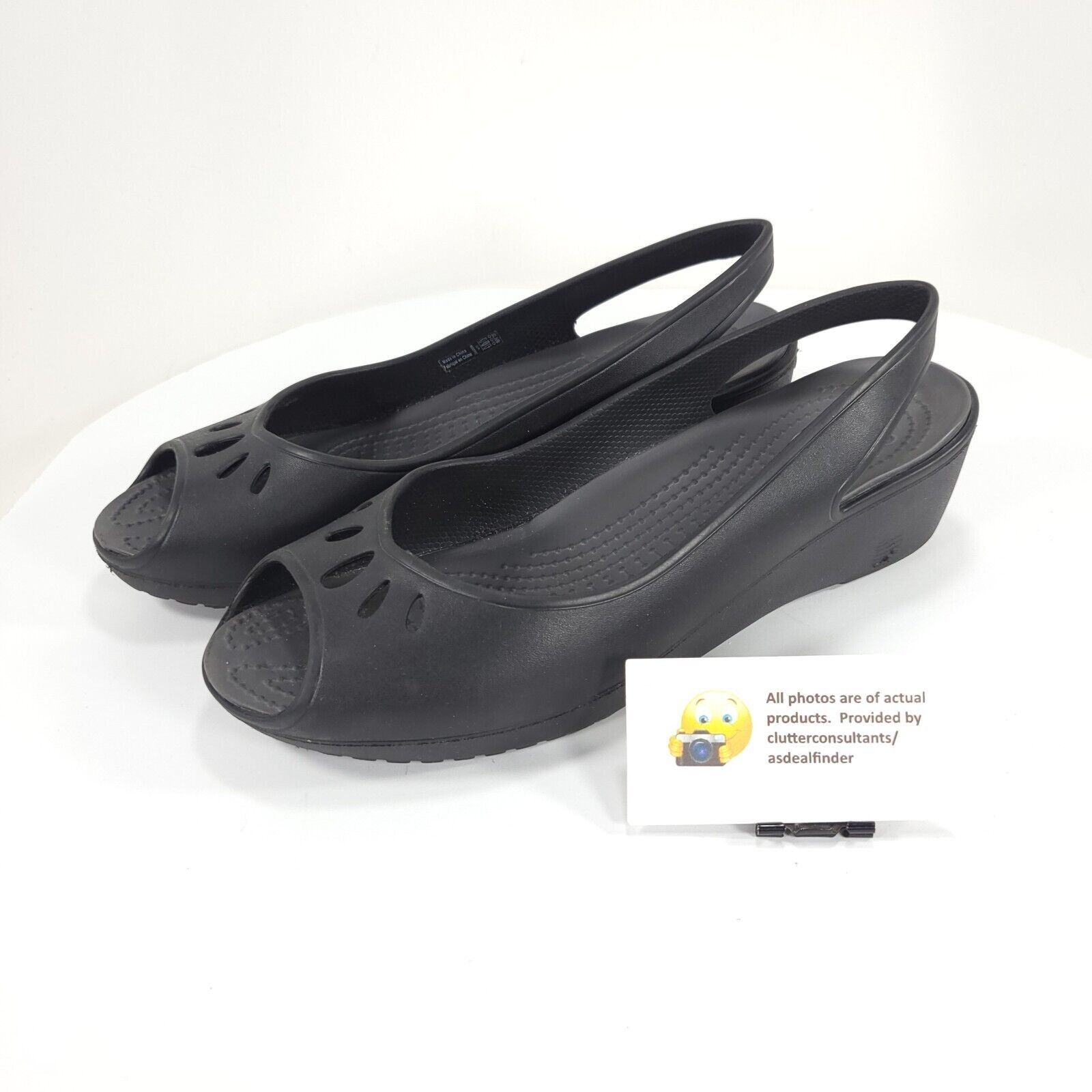 Crocs Crocs Slip on Casual Ballet Flat Womens Size 10 Black Rubber Size US 10 / IT 40 - 1 Thumbnail