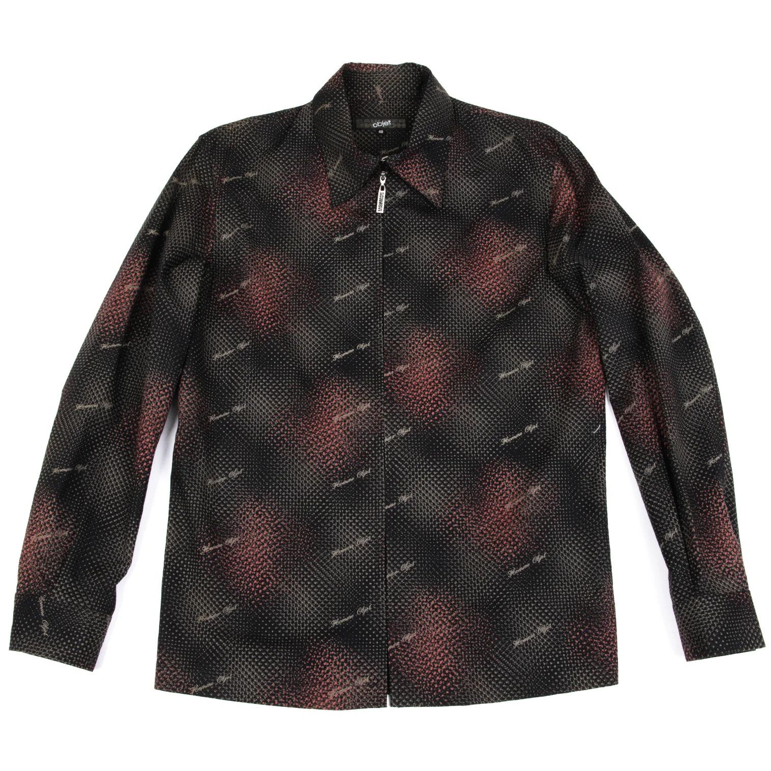 Jean Paul Gaultier Graphic Logo Print Zip Shirt Jacket in Black and Red Size US M / EU 48-50 / 2 - 1 Thumbnail