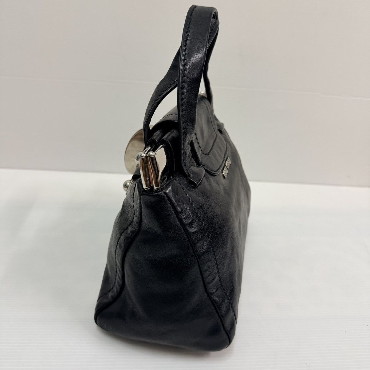 Miu Miu Miu Miu Black Leather Vitella Turnlock Satchel Bag Size ONE SIZE - 5 Thumbnail