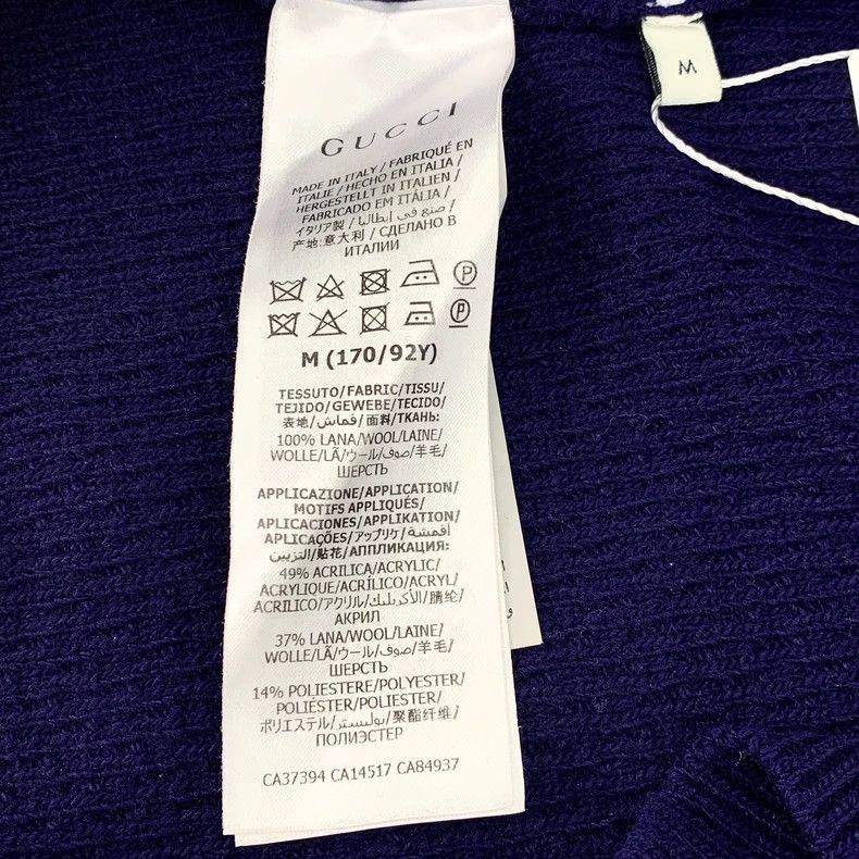 Gucci Gucci Dark blue apple embroidered wool round-neck short-sle Size US M / EU 48-50 / 2 - 7 Thumbnail