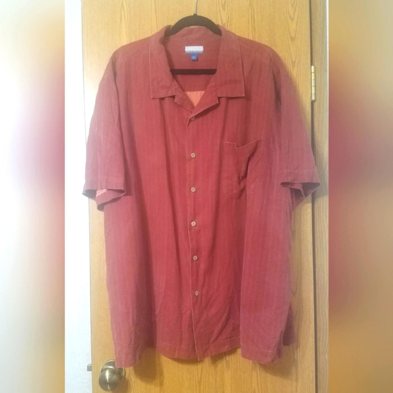 Designer Breakwater Burgundy Button-Up Shirt XXL Size US XXL / EU 58 / 5 - 1 Thumbnail