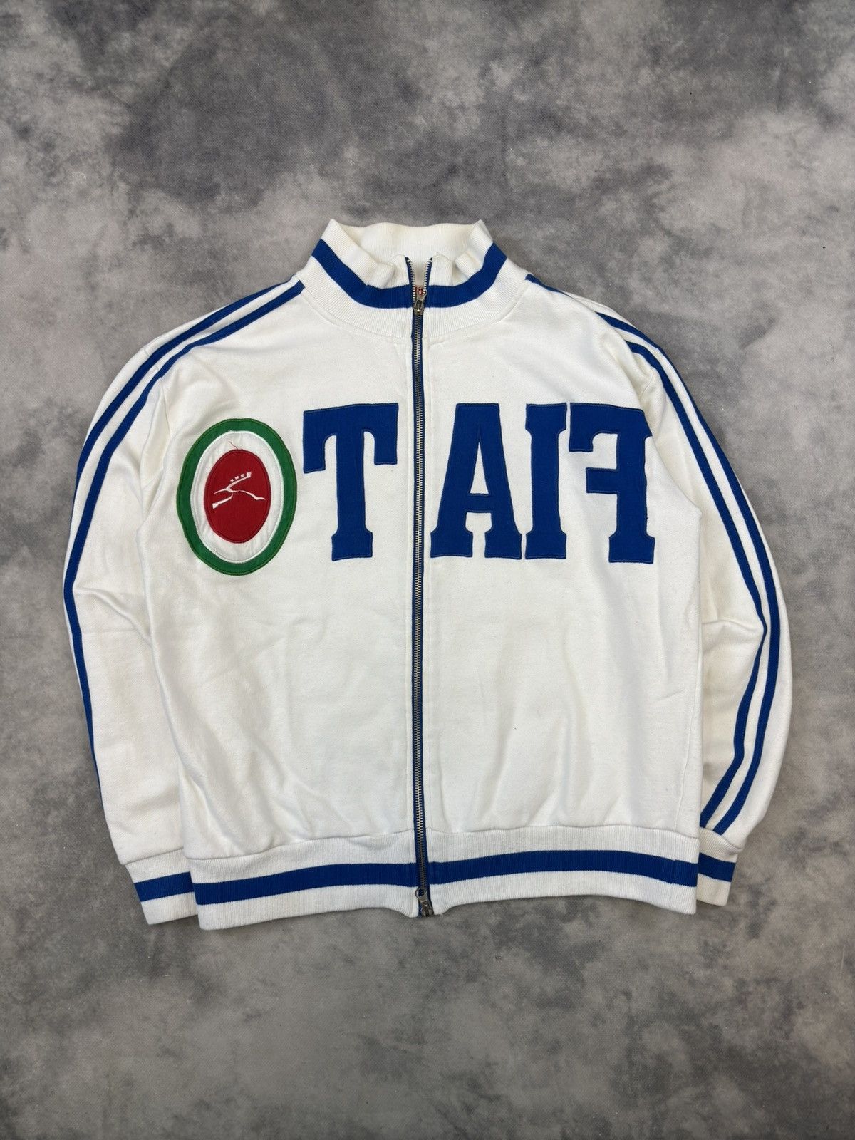 Vintage Italy Fiat Embroidered Big Logo Italia Zip Up Track Jacket Size US M / EU 48-50 / 2 - 1 Thumbnail