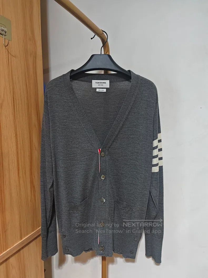 Thom Browne Thom Browne Grey Wool Cardigan Size US S / EU 44-46 / 1 - 2 Thumbnail
