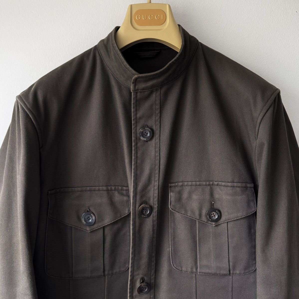 Gucci Gucci Tom Ford SS2003 Cotton Mandarin Collar Safari Jacket Size US L / EU 52-54 / 3 - 2 Thumbnail