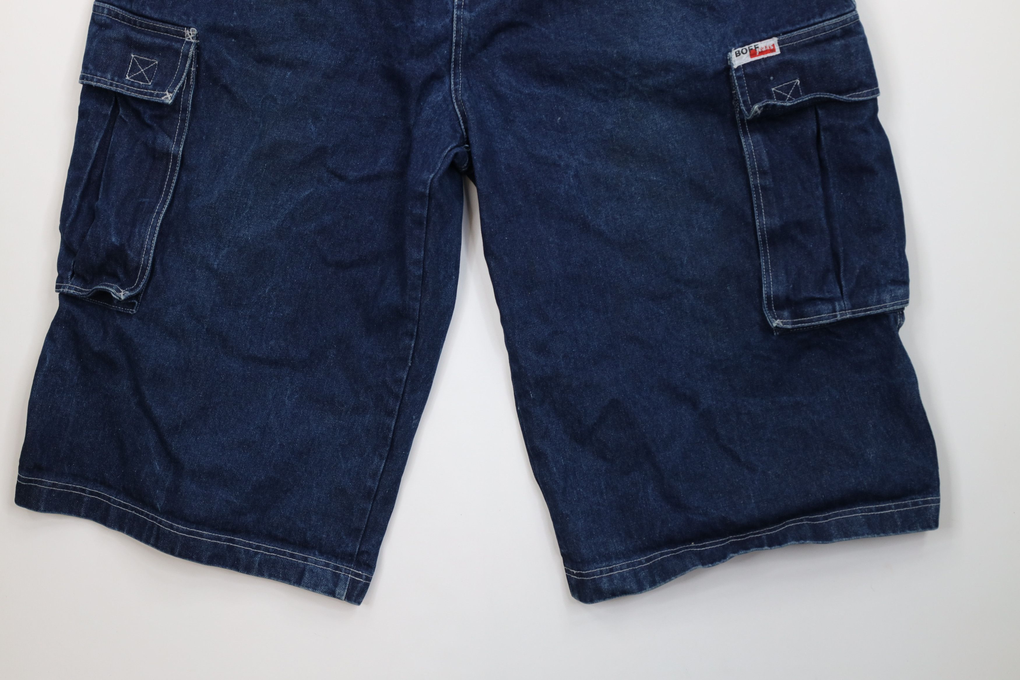 Vintage Vintage 90s Y2K Streetwear Baggy Fit Denim Cargo Shorts Blue Size US 42 / EU 58 - 4 Thumbnail